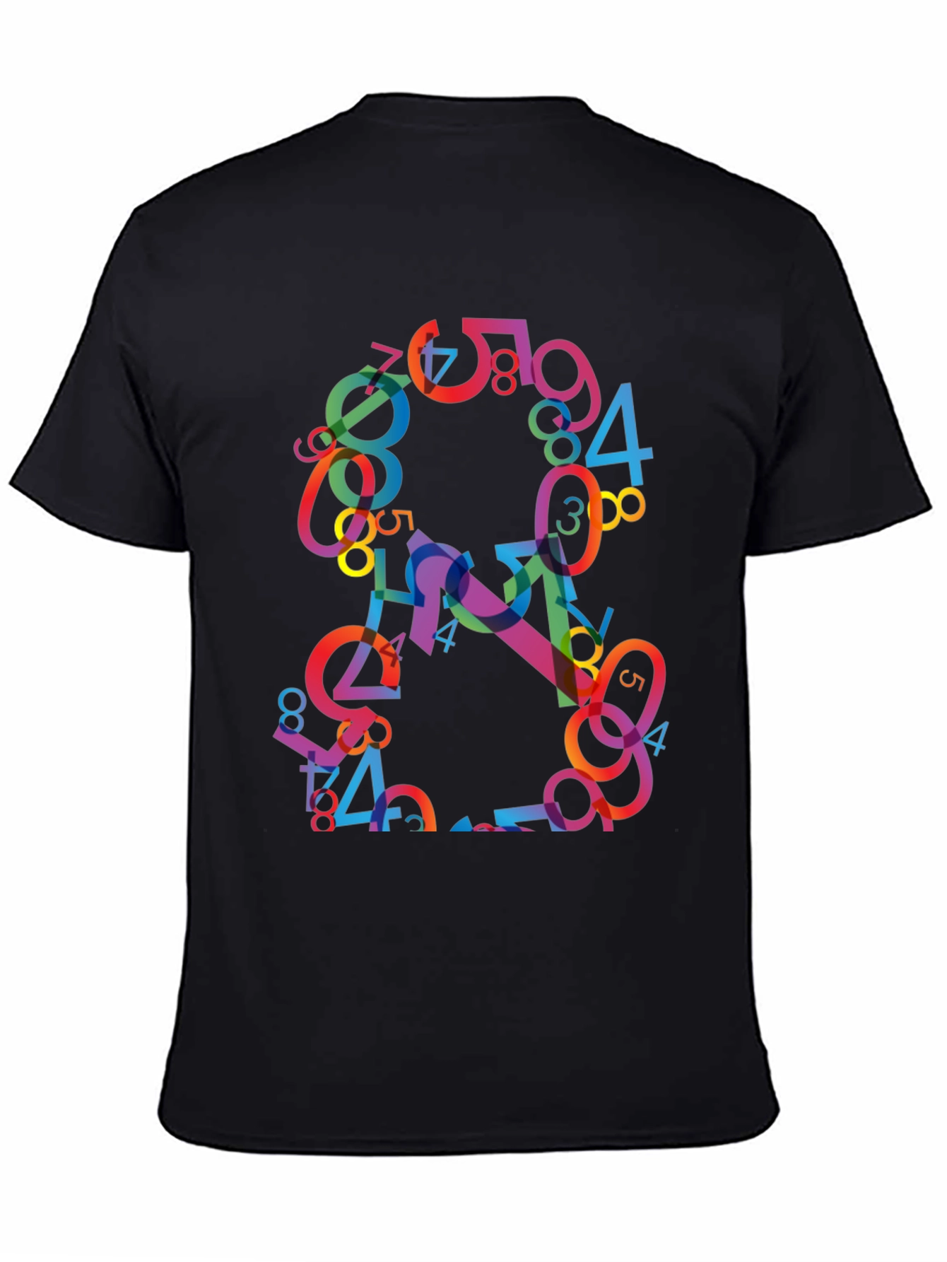 Black Abstract Number Graphic T-Shirt view 4