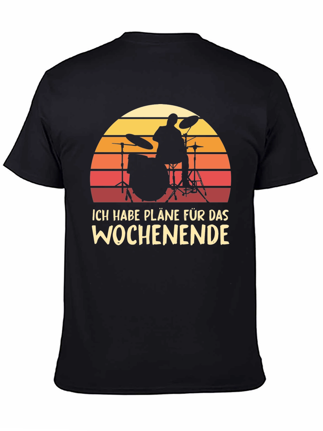 Black Drummer Weekend Plans T-Shirt - Black view 4