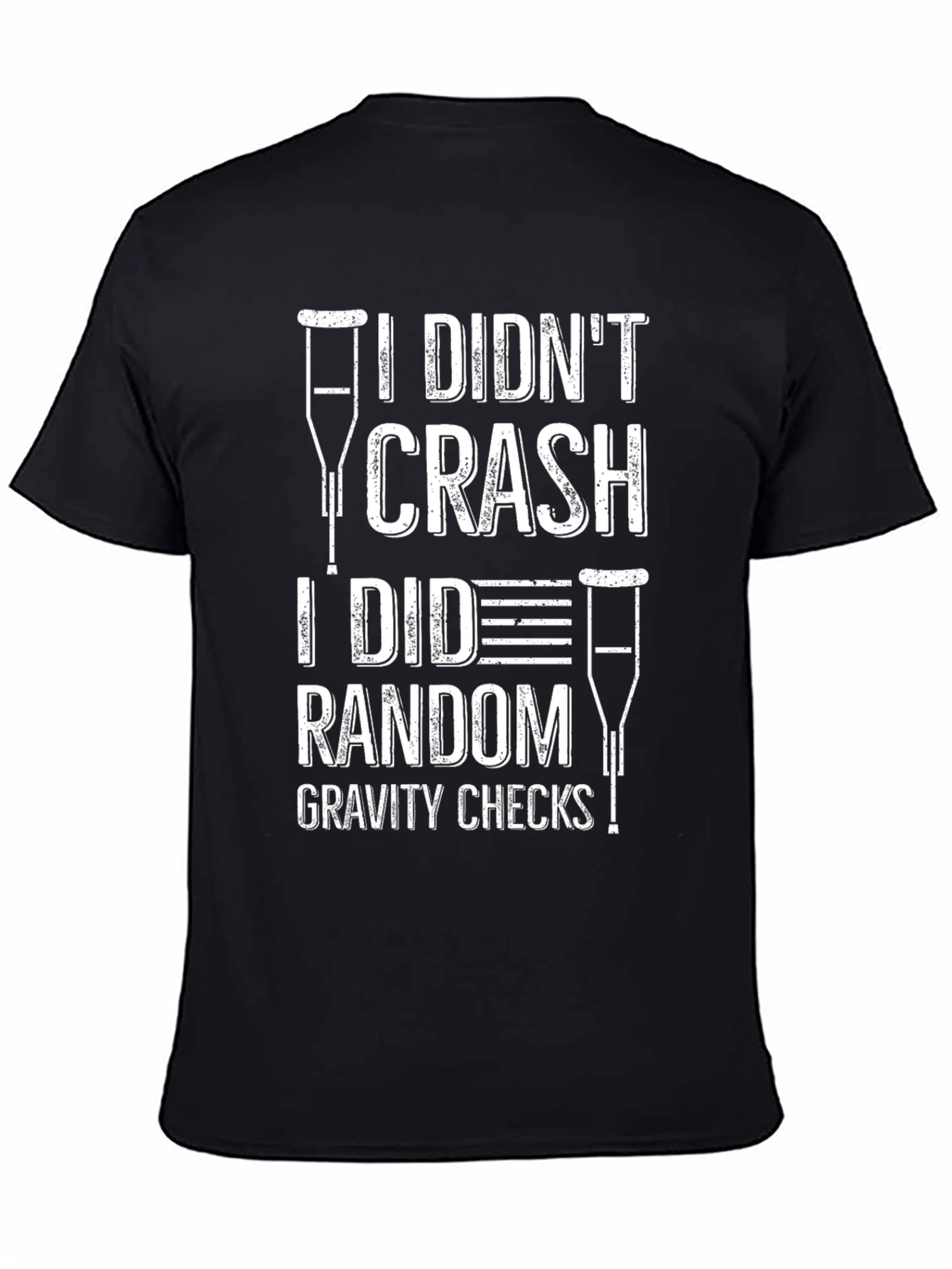 Black Funny "Gravity Checks" Graphic T-Shirt - Humor Tee view 4
