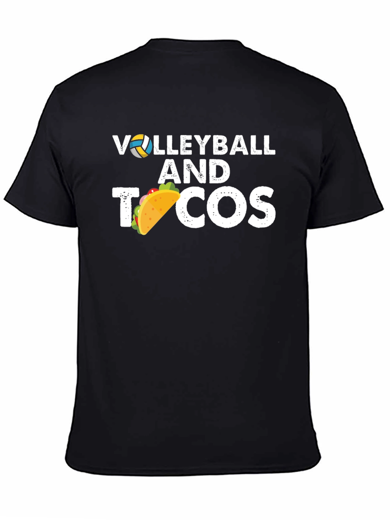 Black Volleyball & Tacos Graphic Tee - Black view 4