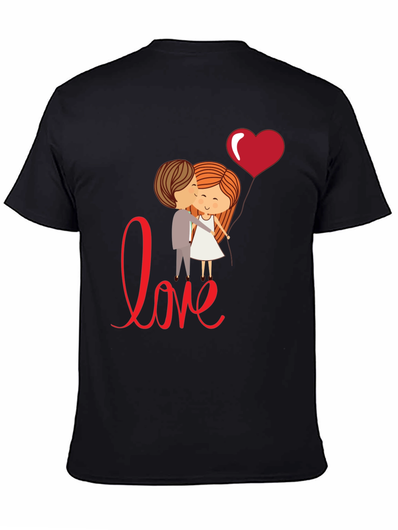 Black Love Couple T-Shirt, Cute Valentine's Day Gift view 4