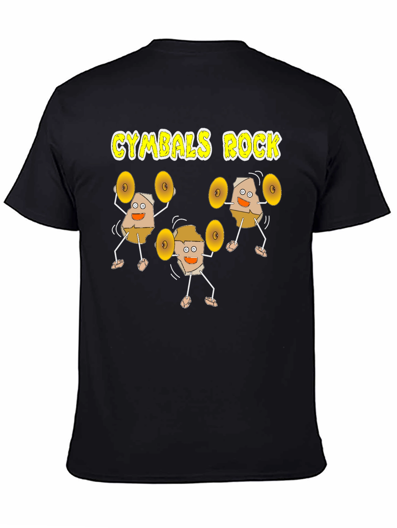 Black Cymbals Rock Funny Musician T-Shirt view 4