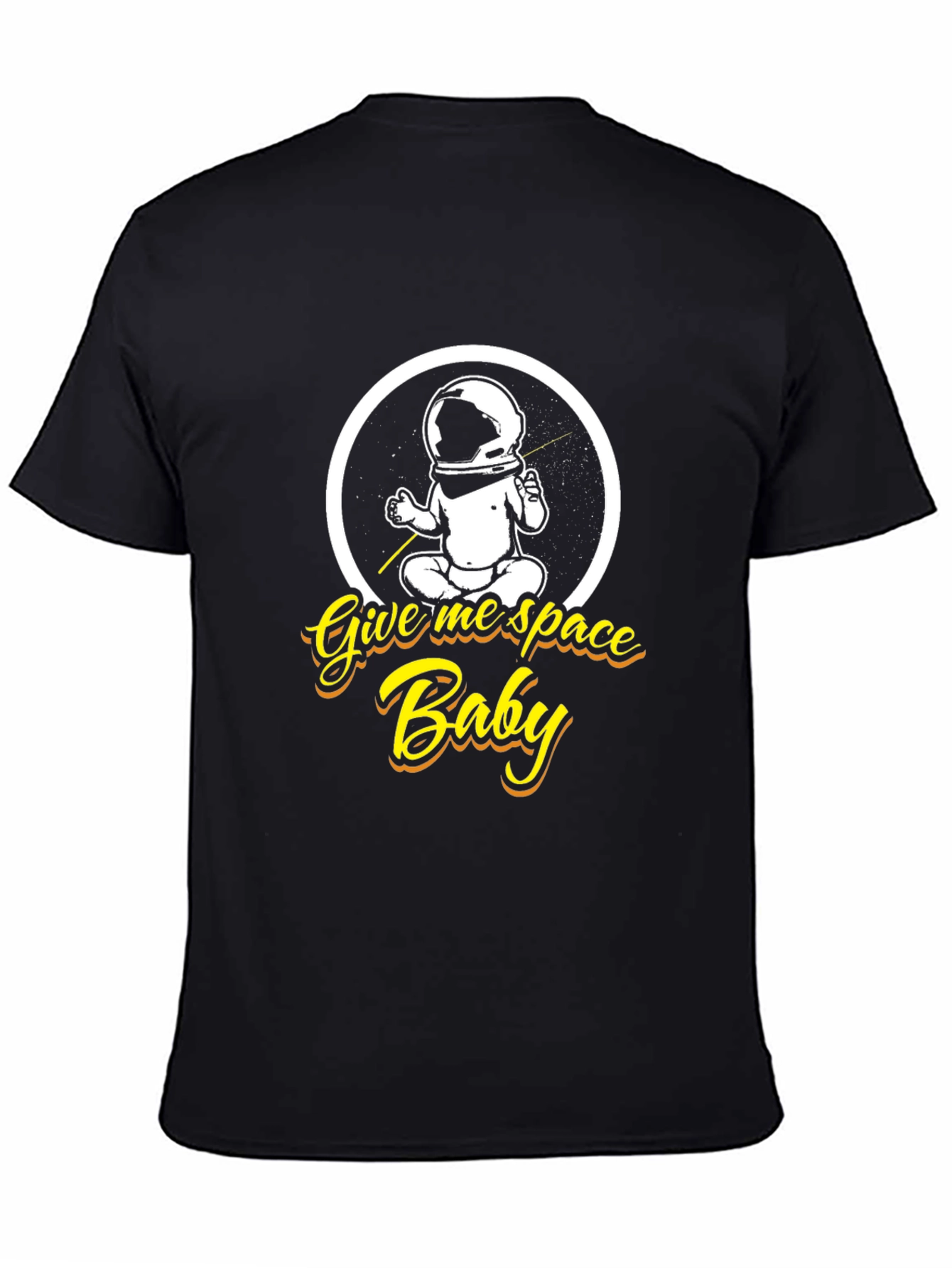 Black Give Me Space Baby Black Graphic T-Shirt view 4