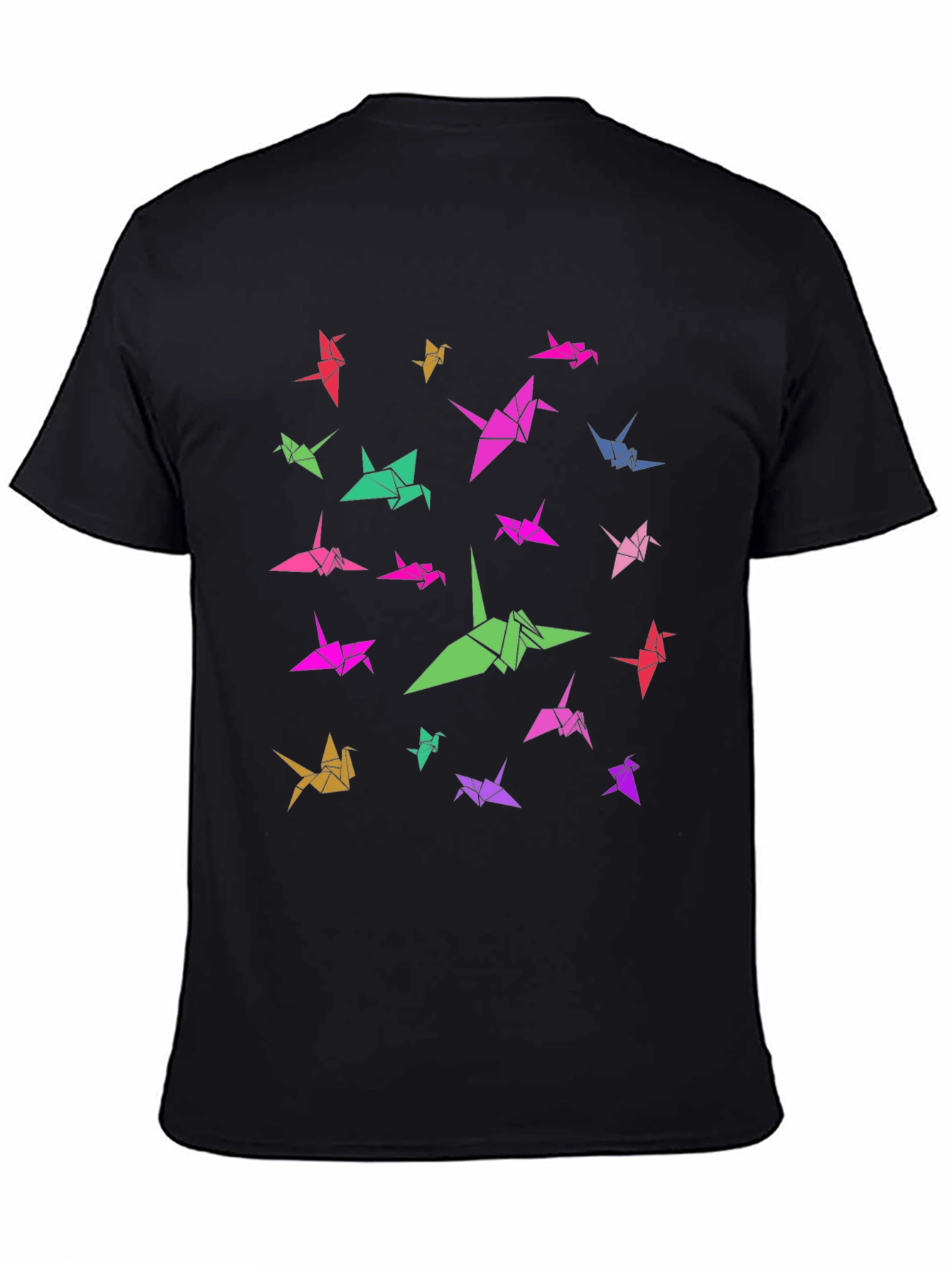 Black Origami Crane Graphic Tee - Soft Cotton Casual Shirt view 4