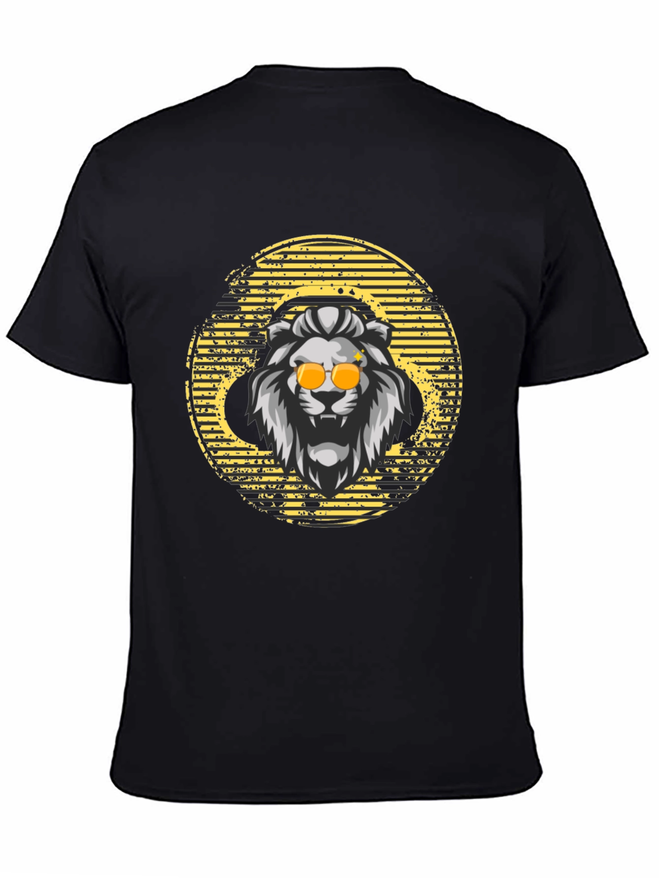 Black Cool Lion Graphic Tee view 4