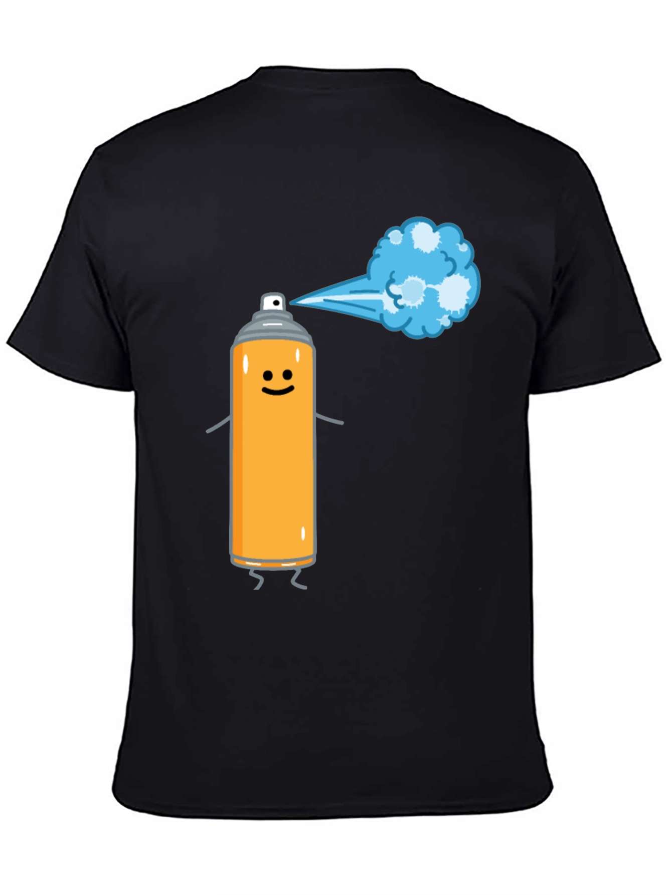 Black Funny Spray Paint Graphic Tee view 4