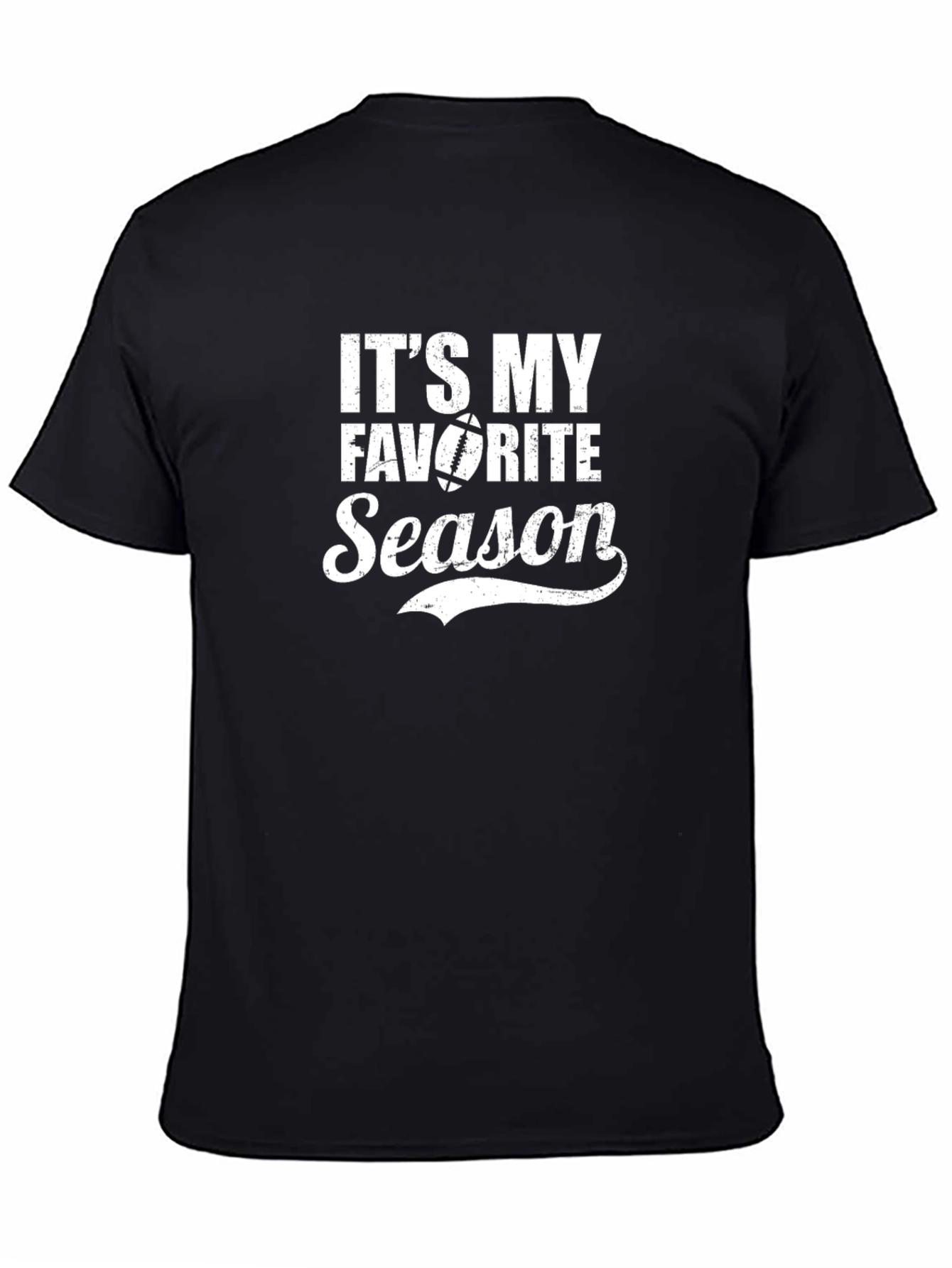 Black It's My Favorite Season Football T-Shirt view 4