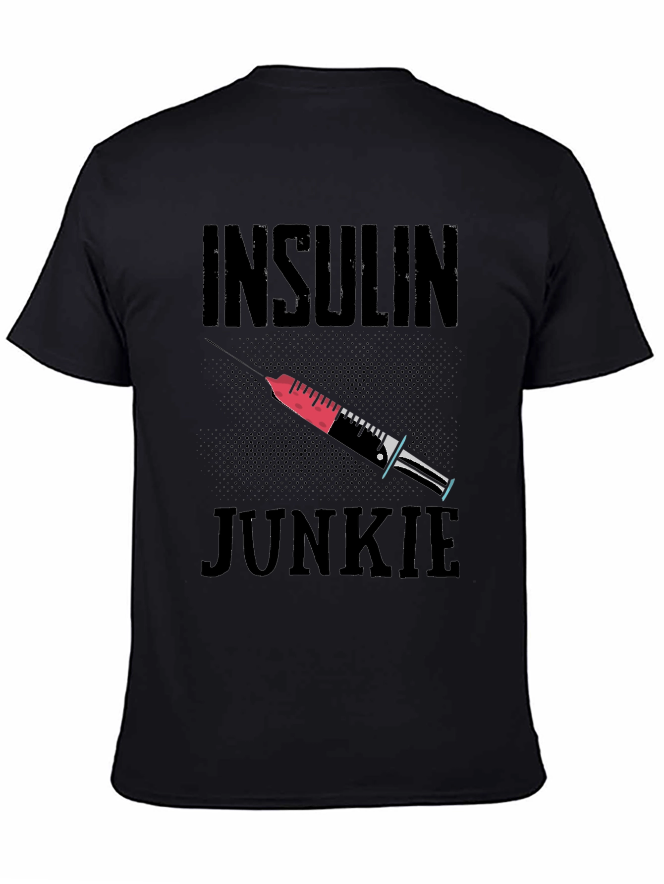Black Insulin Junkie Graphic Tee view 4