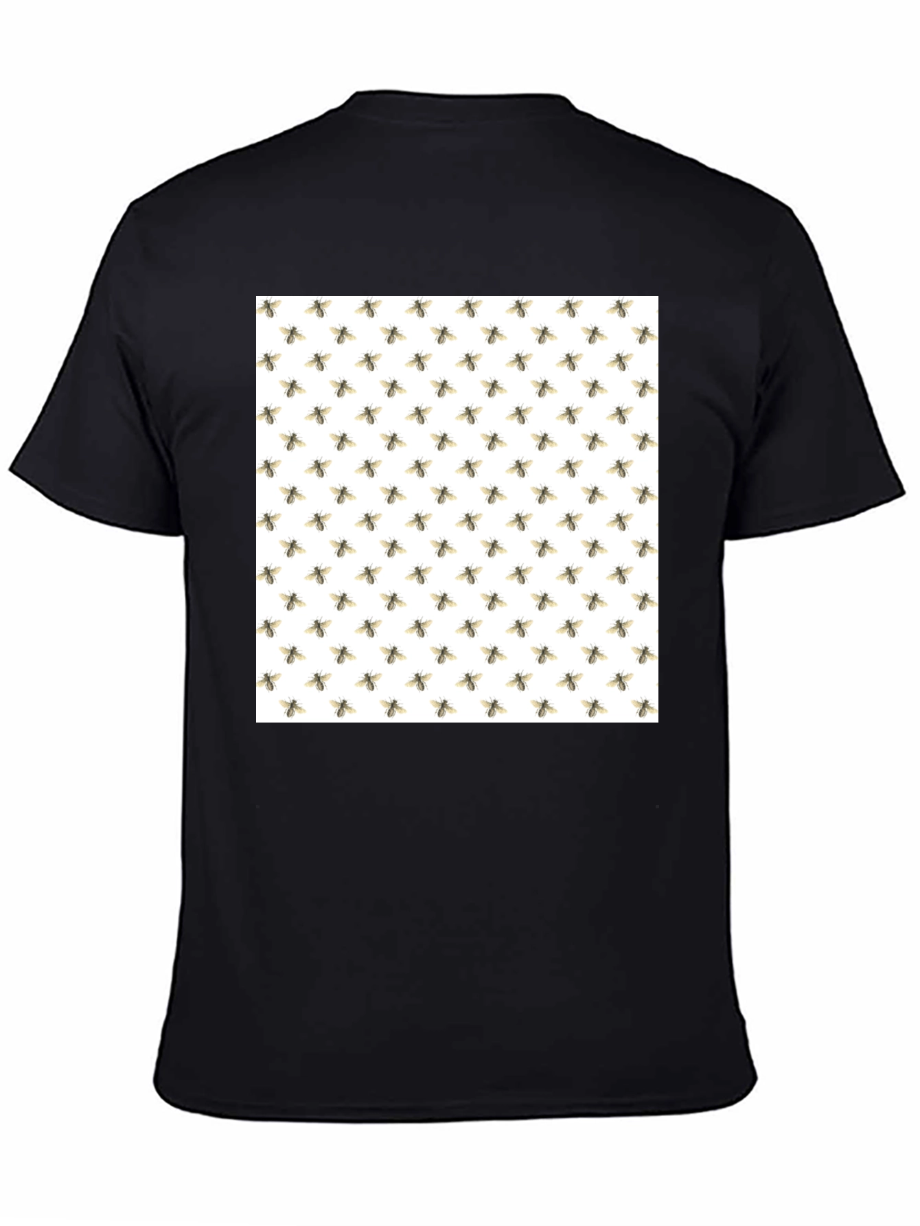 Black Fly Pattern Crew Neck T-Shirt view 4