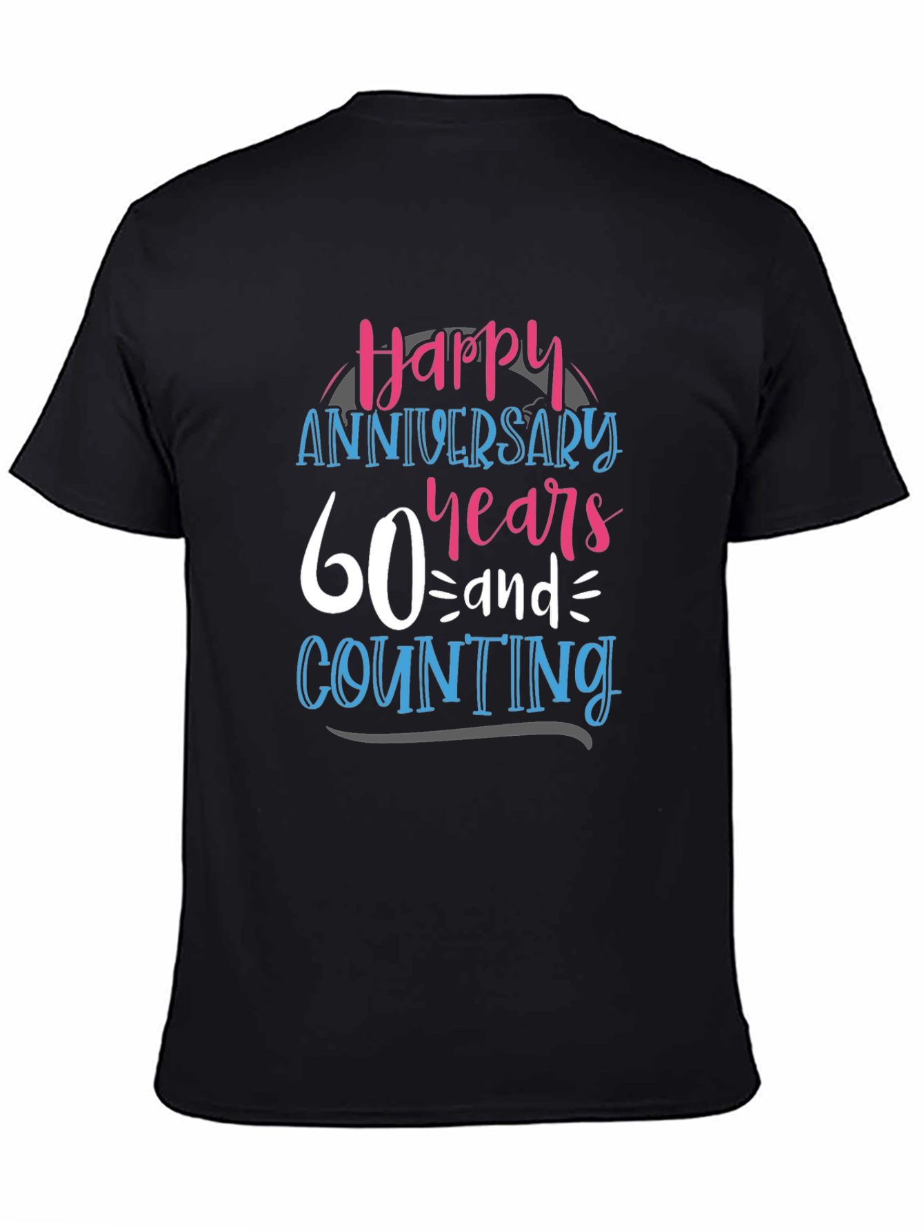 Black Happy 60th Anniversary T-Shirt view 4