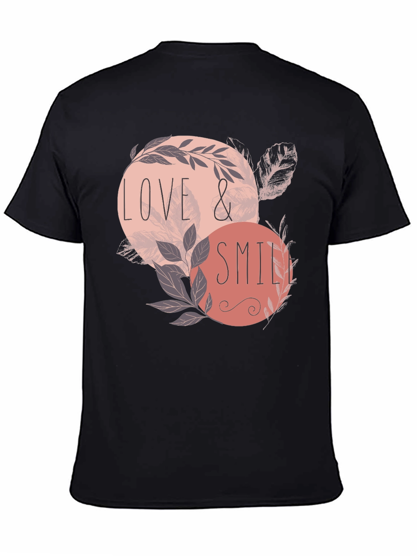 Black Love & Smile Graphic Tee - Men's Black T-Shirt view 4