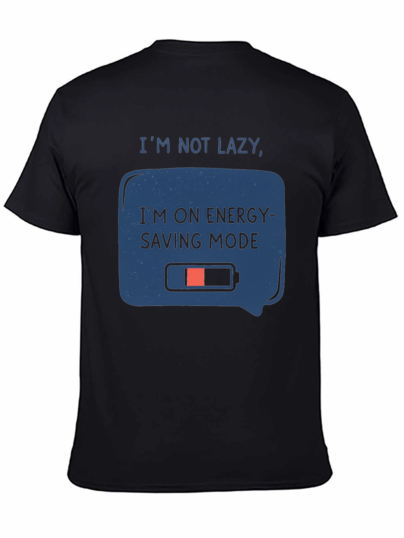 Black Energy Saving Mode Graphic Tee view 4