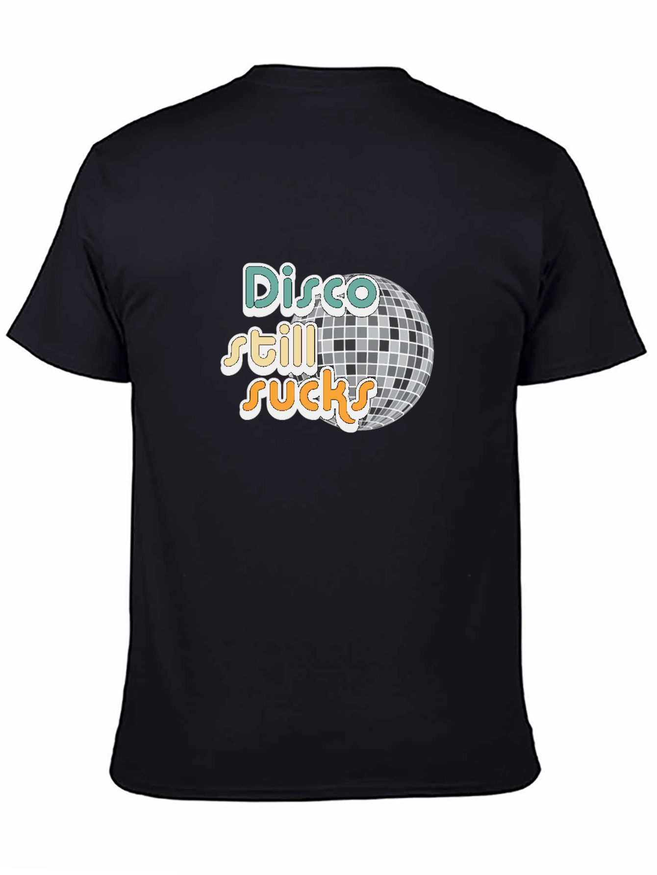 Black Disco Still Sucks T-Shirt - Retro Anti-Disco Graphic Tee view 4