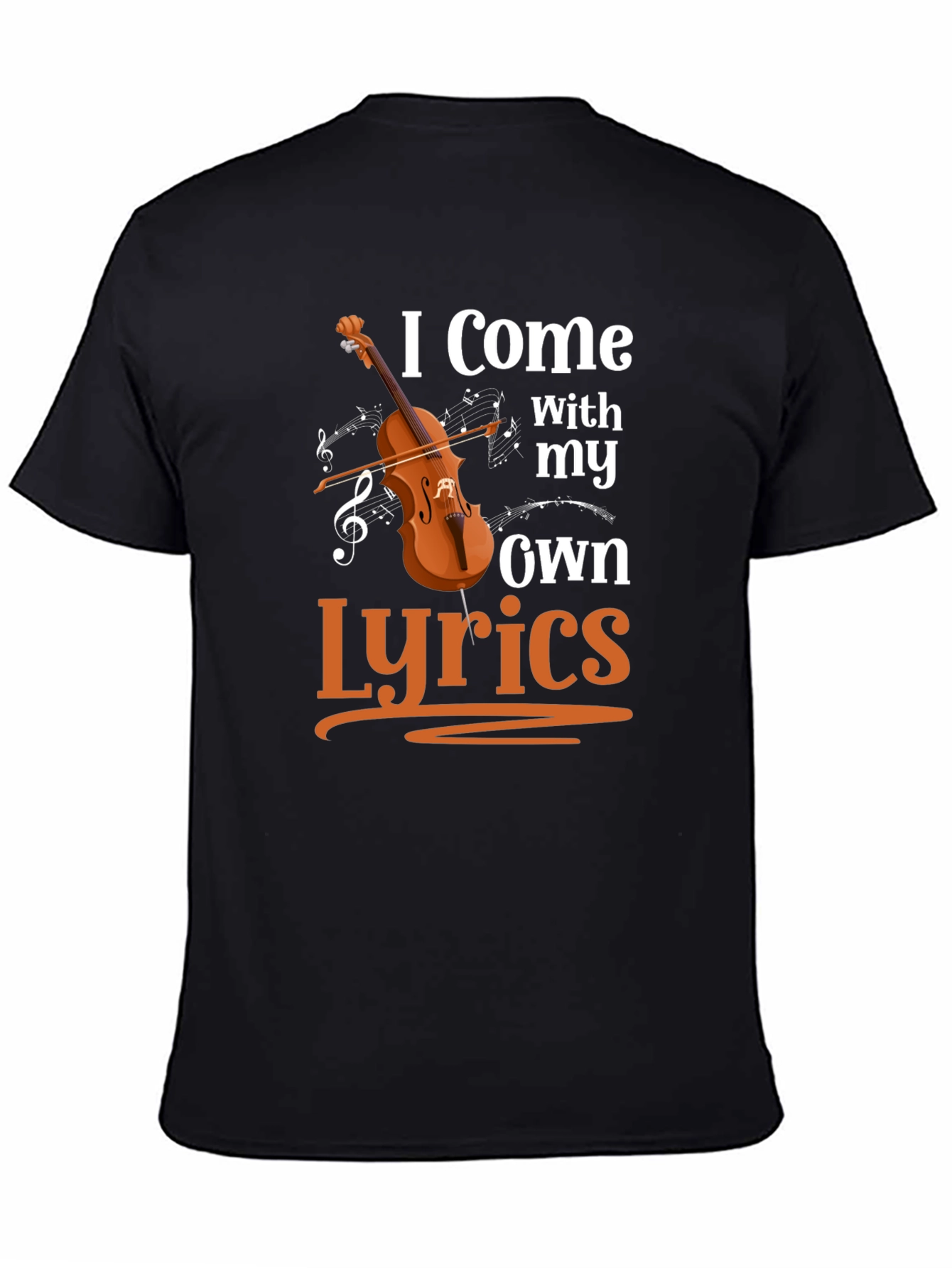 Black I Come With My Own Lyrics Graphic T-Shirt view 4
