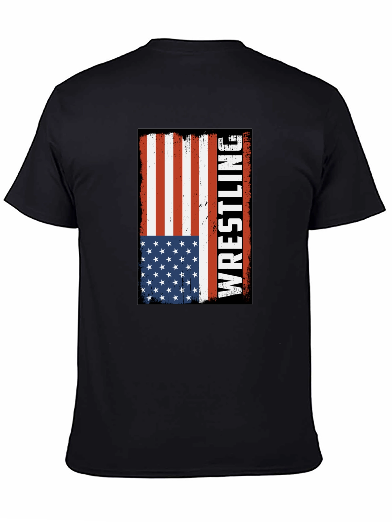 Wrestling American Flag Graphic T-Shirt - 4