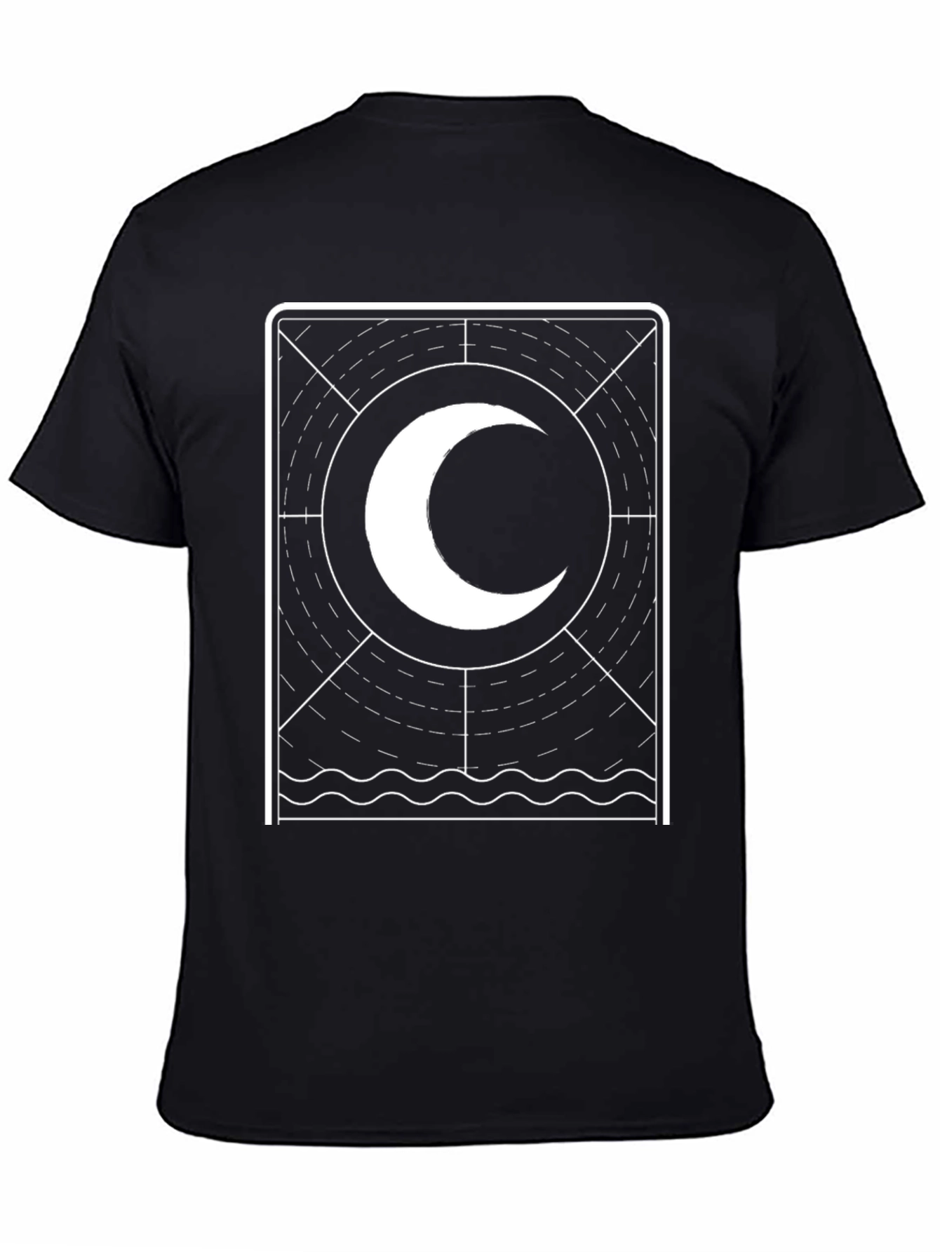 Black Mystic Moon Graphic Tee - Black Cotton Blend view 4