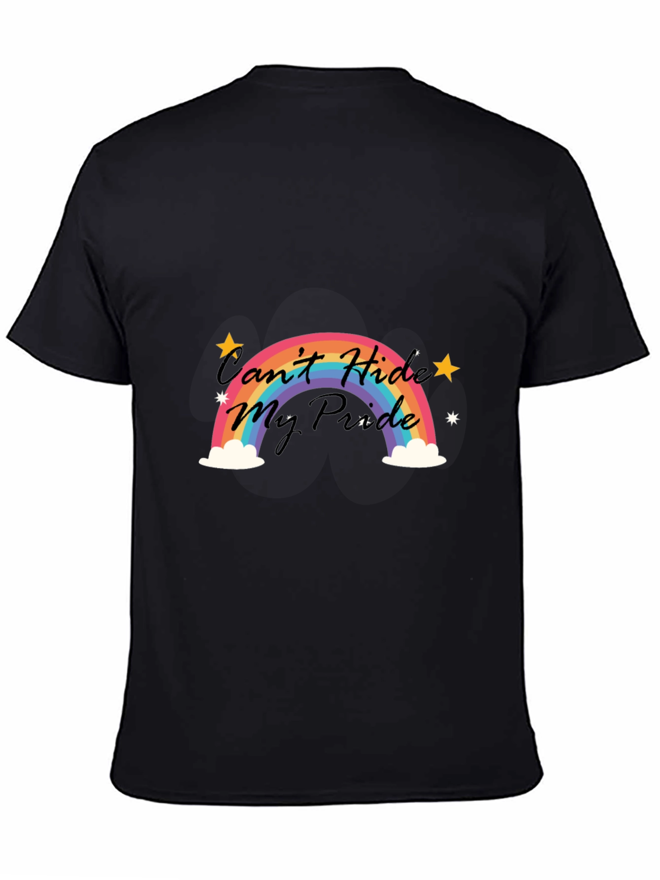 Black Pride Rainbow Graphic Tee -  Men's Black T-Shirt view 4