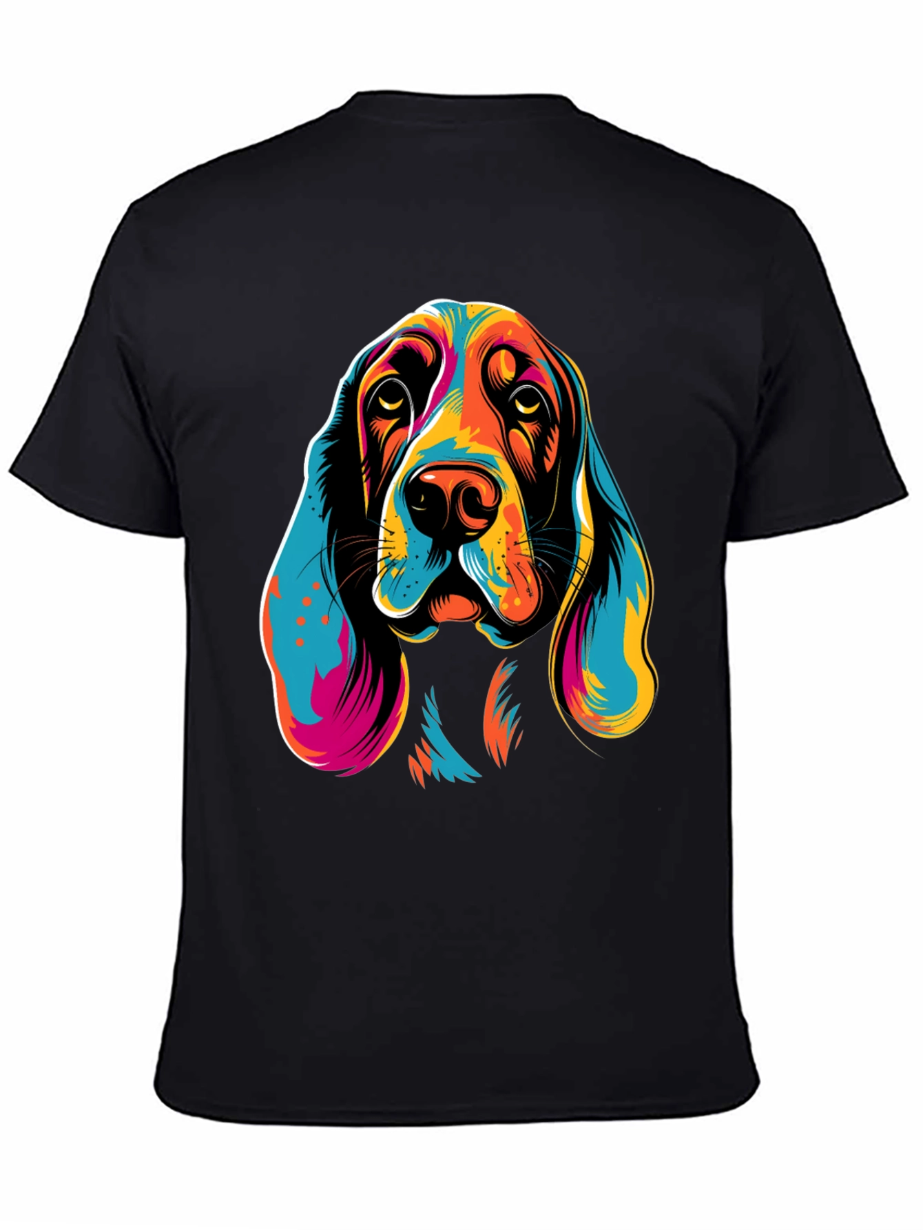 Black Vibrant Dog Graphic T-Shirt view 4