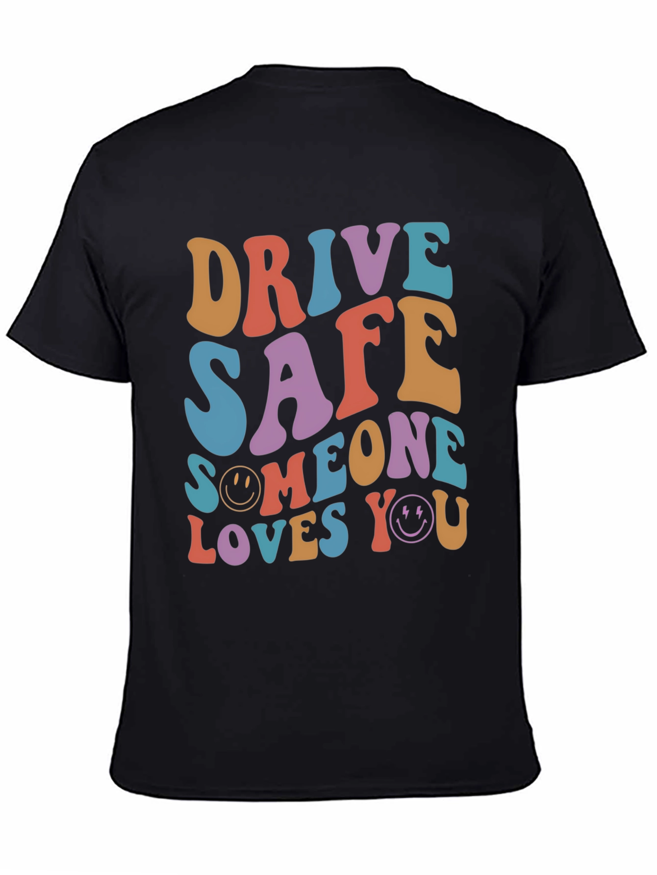 Black Drive Safe Graphic Tee - Retro Style T-Shirt view 4