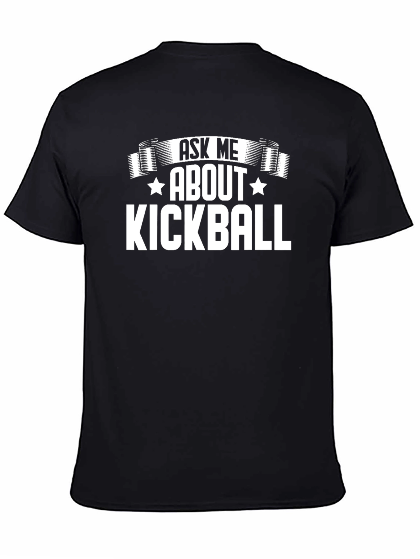 Black Ask Me About Kickball T-Shirt - Sporty & Fun view 4
