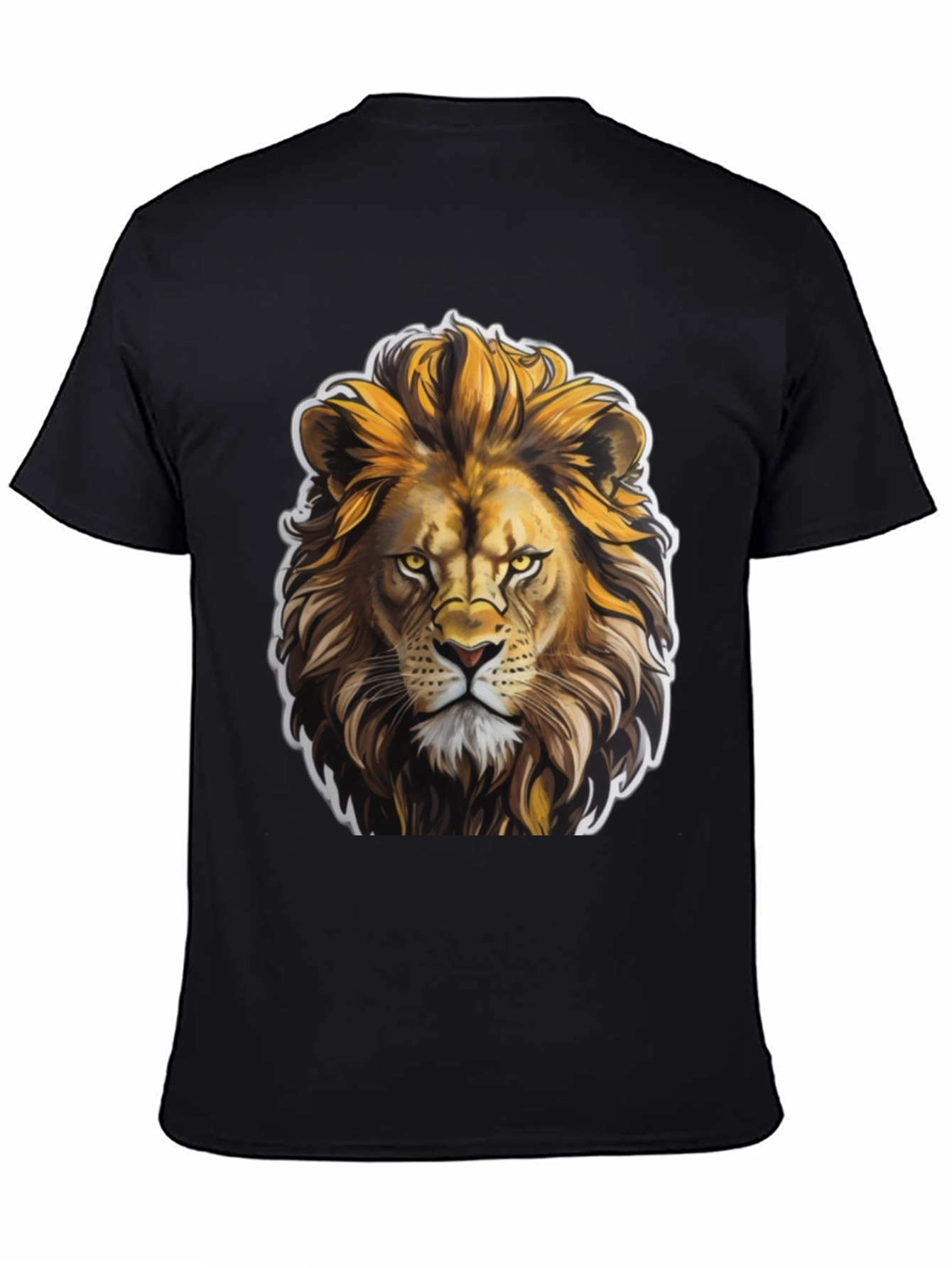 Black Lion King Graphic Tee - Black Cotton T-Shirt view 4