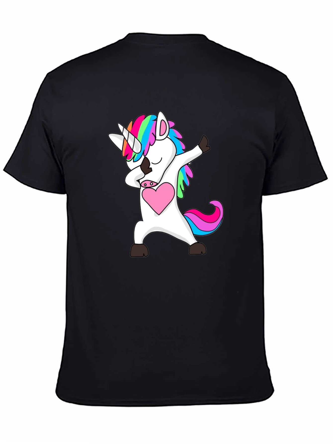 Black Unicorn Dab T-Shirt - Men's Black Graphic Tee view 4