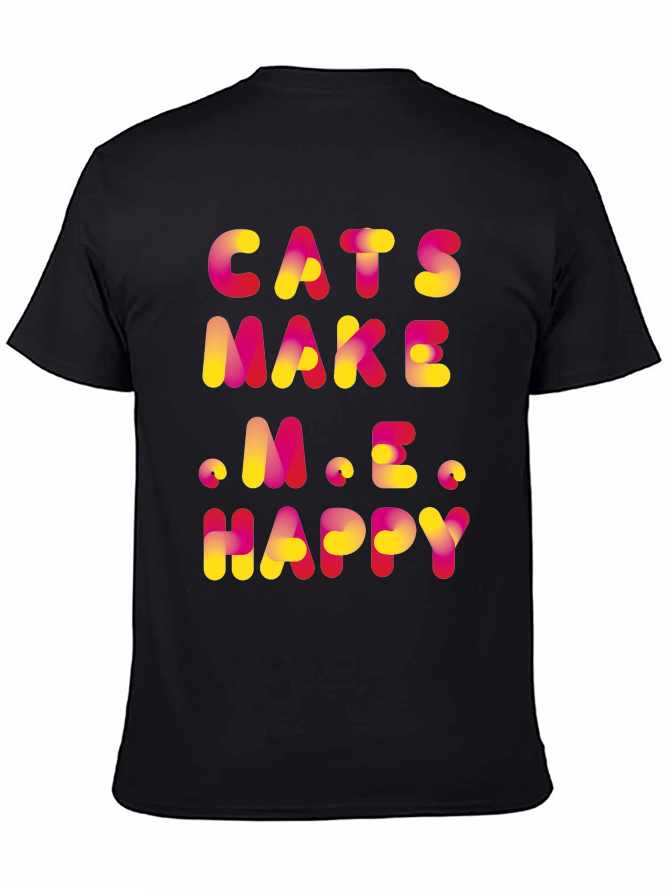 Black Cats Make Me Happy Graphic T-Shirt view 4