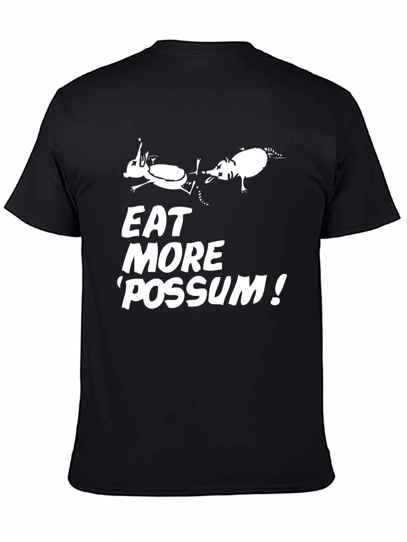 Black Eat More 'Possum! T-Shirt Funny Graphic Tee view 4