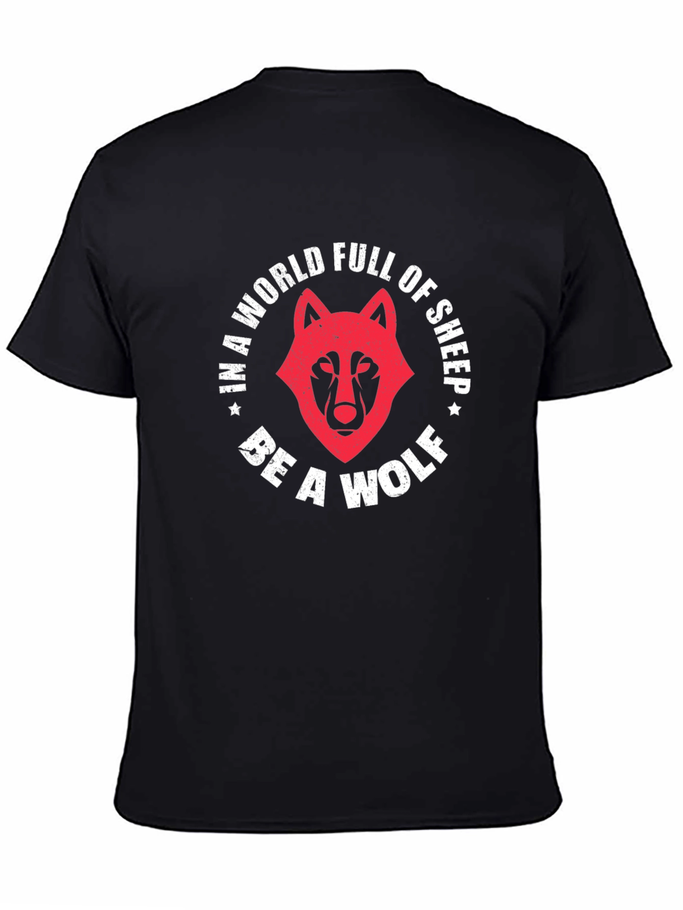 Black Be A Wolf Graphic Tee - Stand Out From The Crowd view 4