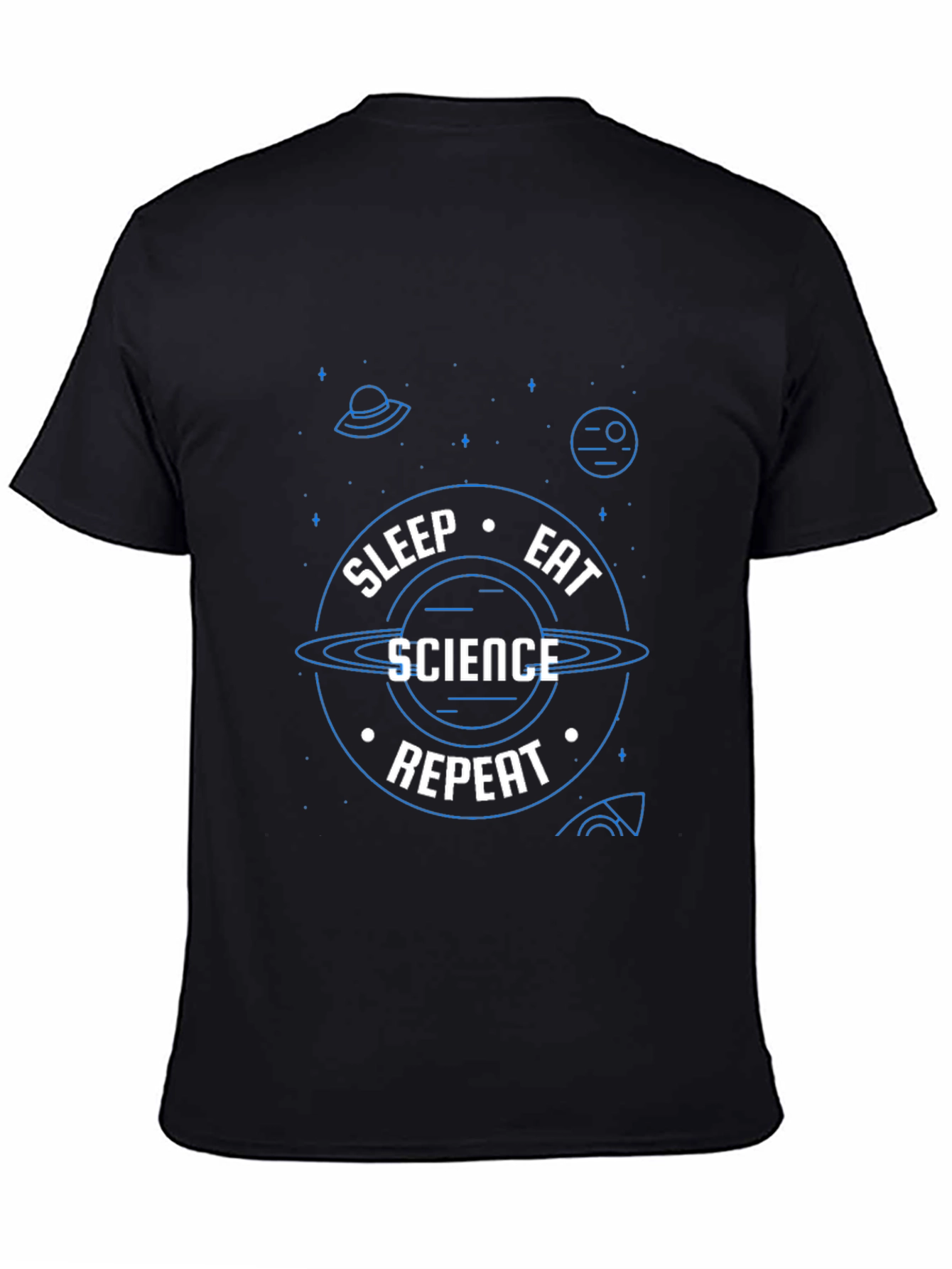 Black Science Repeat T-Shirt - Black, Novelty Graphic Tee view 4