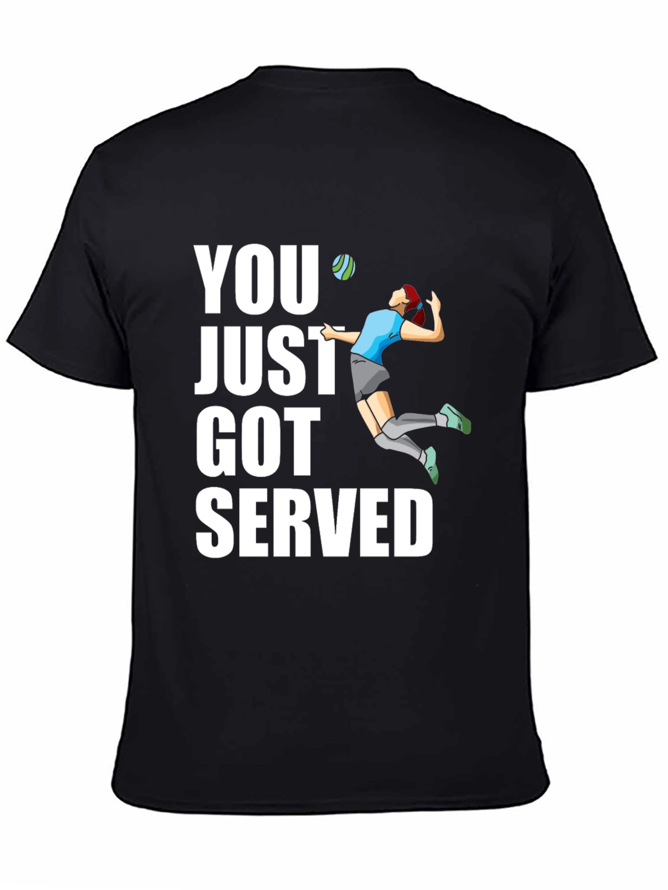 Black Volleyball Serve Graphic T-Shirt view 4