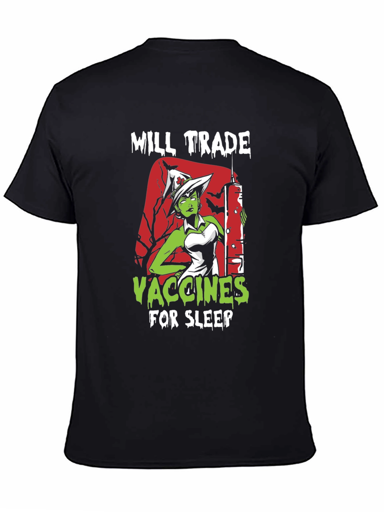 Black Will Trade Vaccines For Sleep T-Shirt view 4