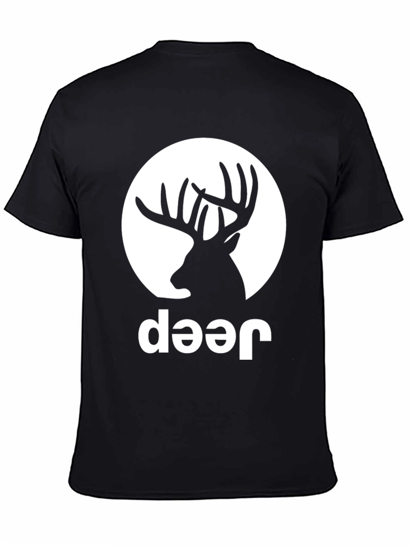 Black Deer Graphic Tee - Black Crew Neck T-Shirt view 4