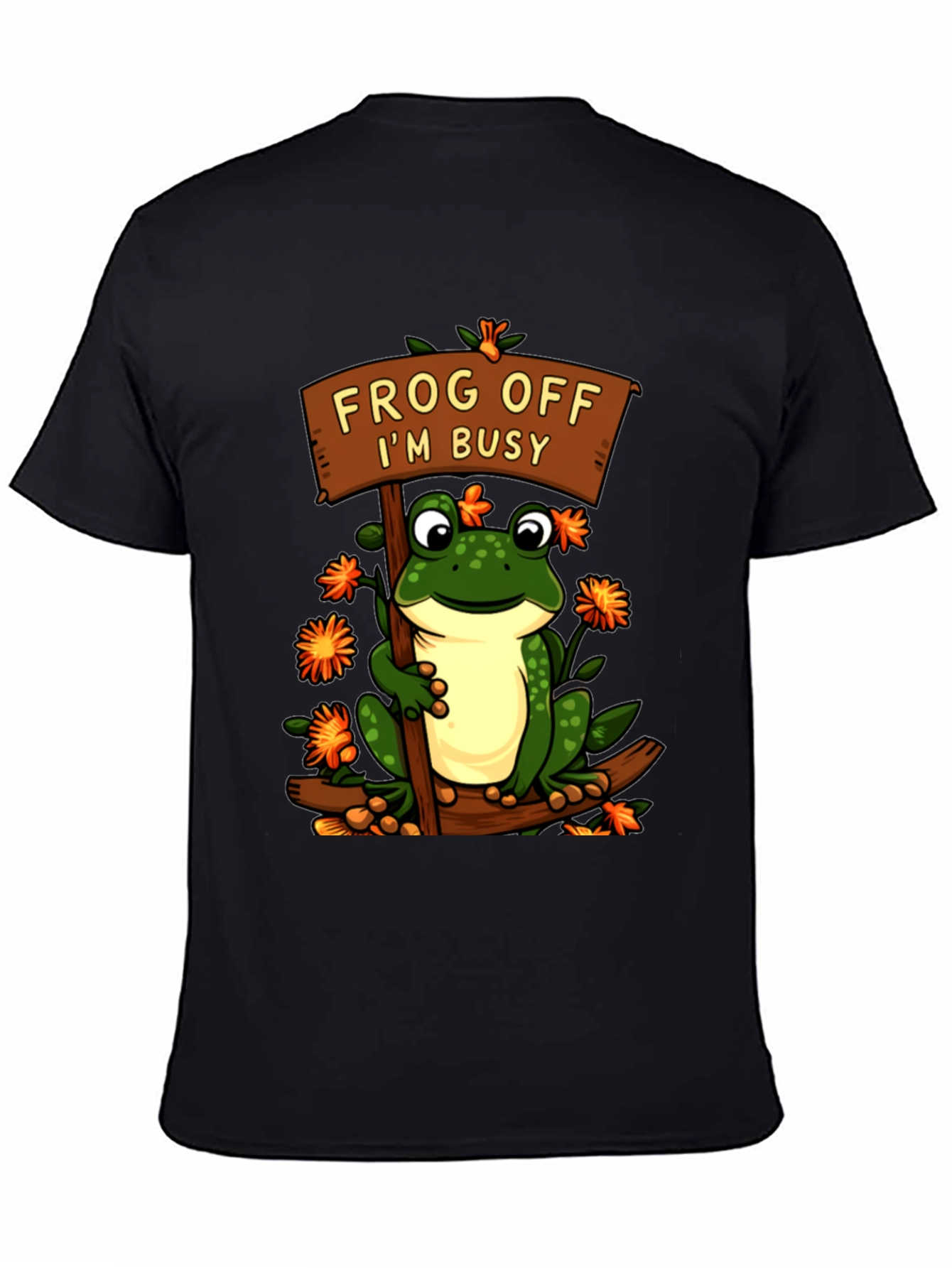 Black Frog Off I'm Busy T-Shirt Funny Animal Tee view 4