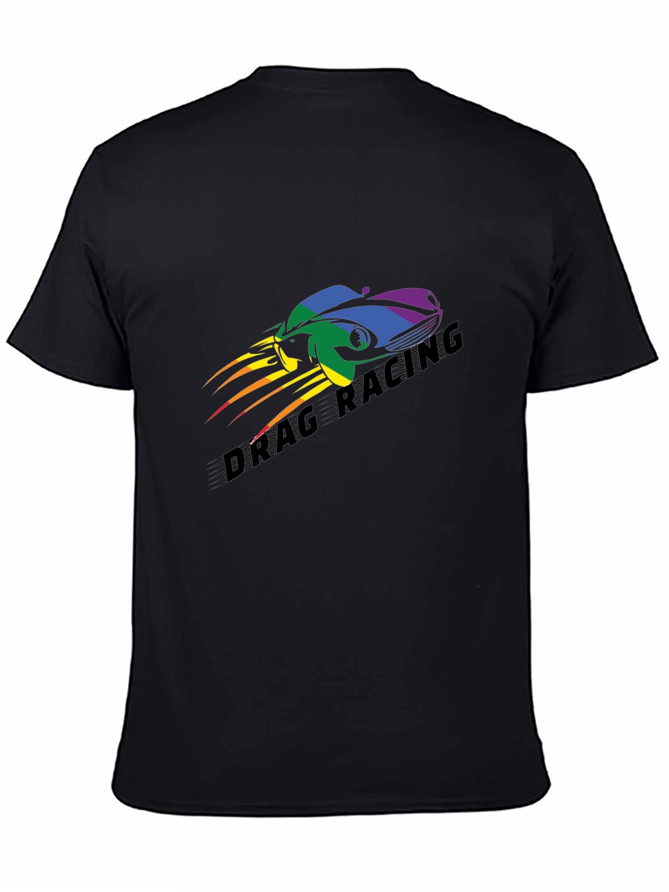 Black Drag Racing Pride T-Shirt - Black, Car Design view 4