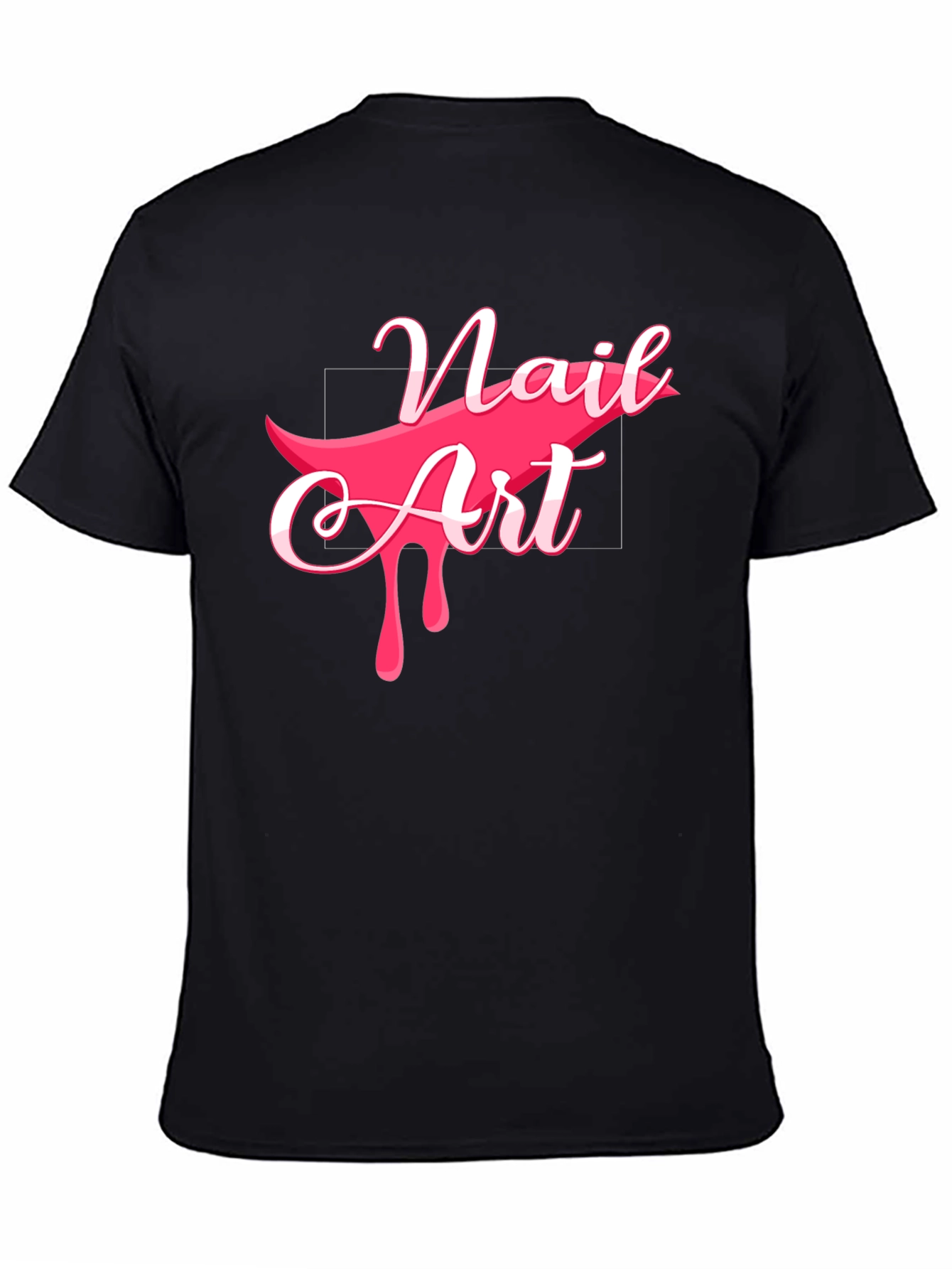 Black Nail Art Graphic Tee - Stylish Black Cotton T-Shirt view 4