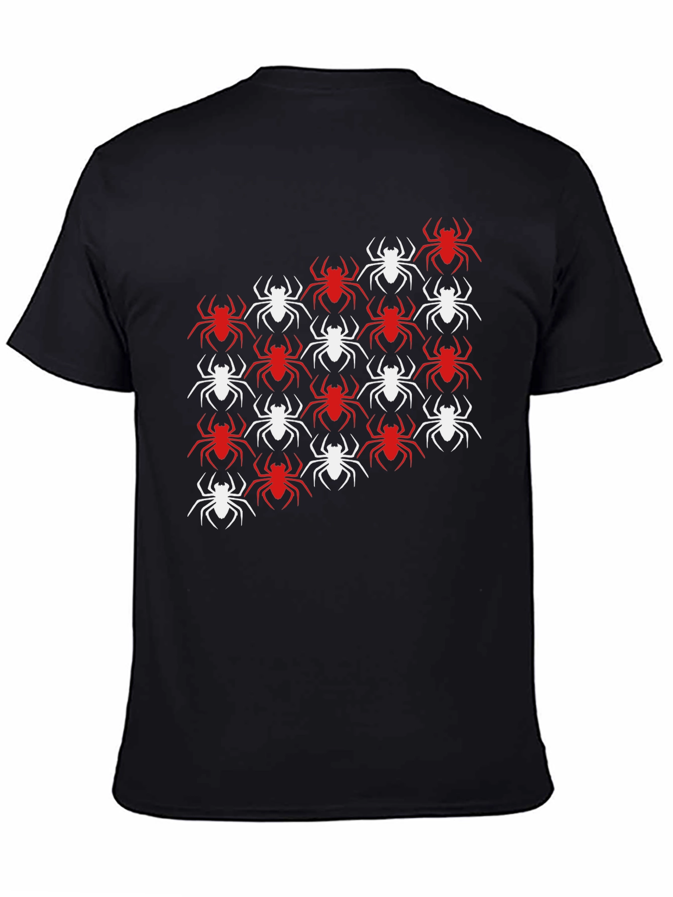 Black Spider Pattern Graphic Tee - Black Cotton Blend view 4