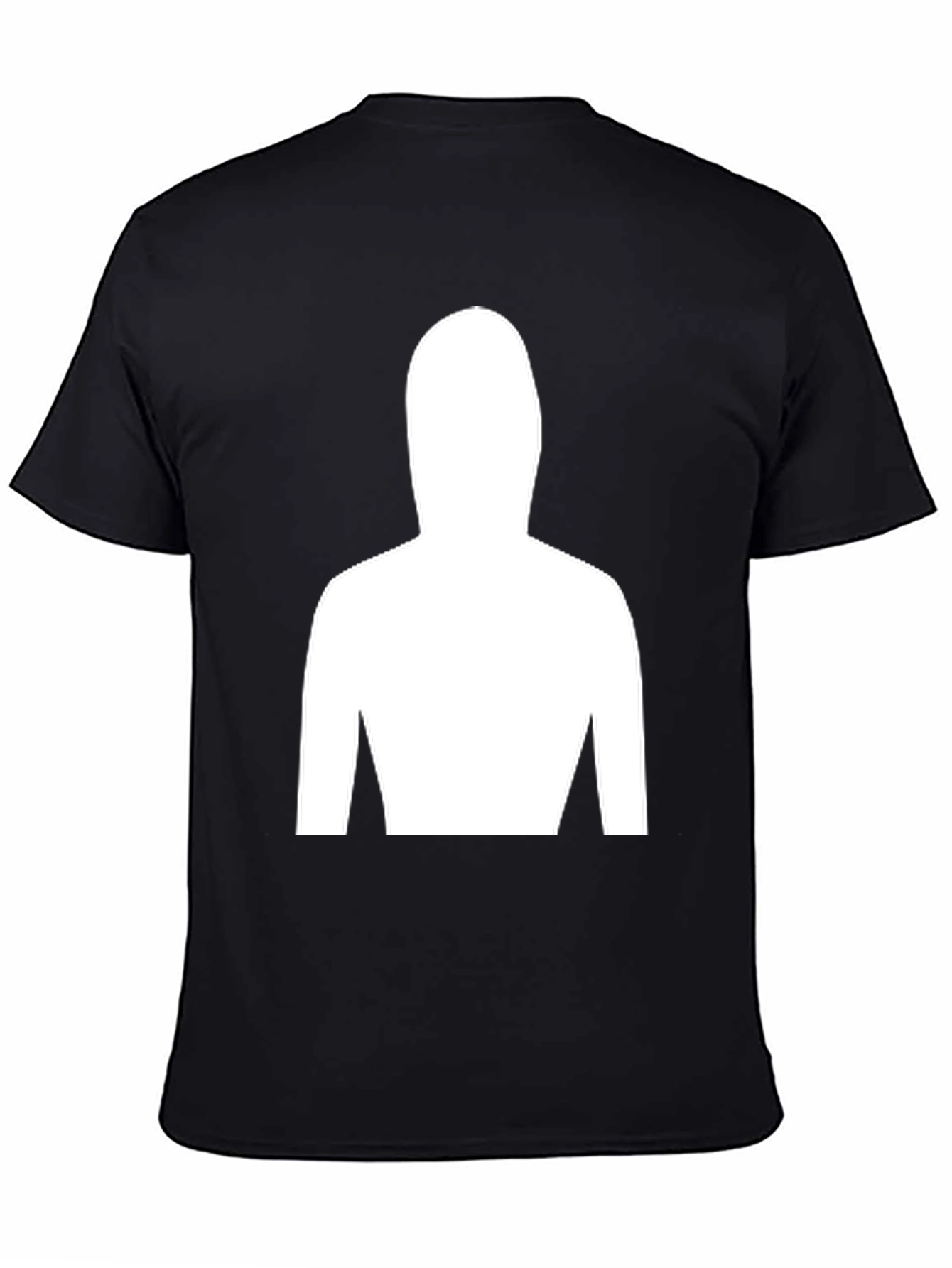 Black Mystery Figure Tee - Black Cotton Crew Neck T-Shirt view 4