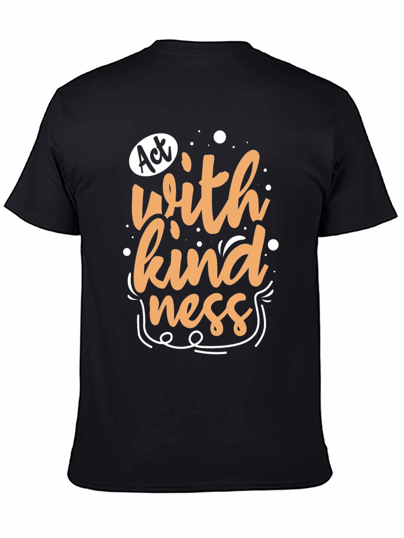 Black Act With Kindness Graphic Tee - Black view 4