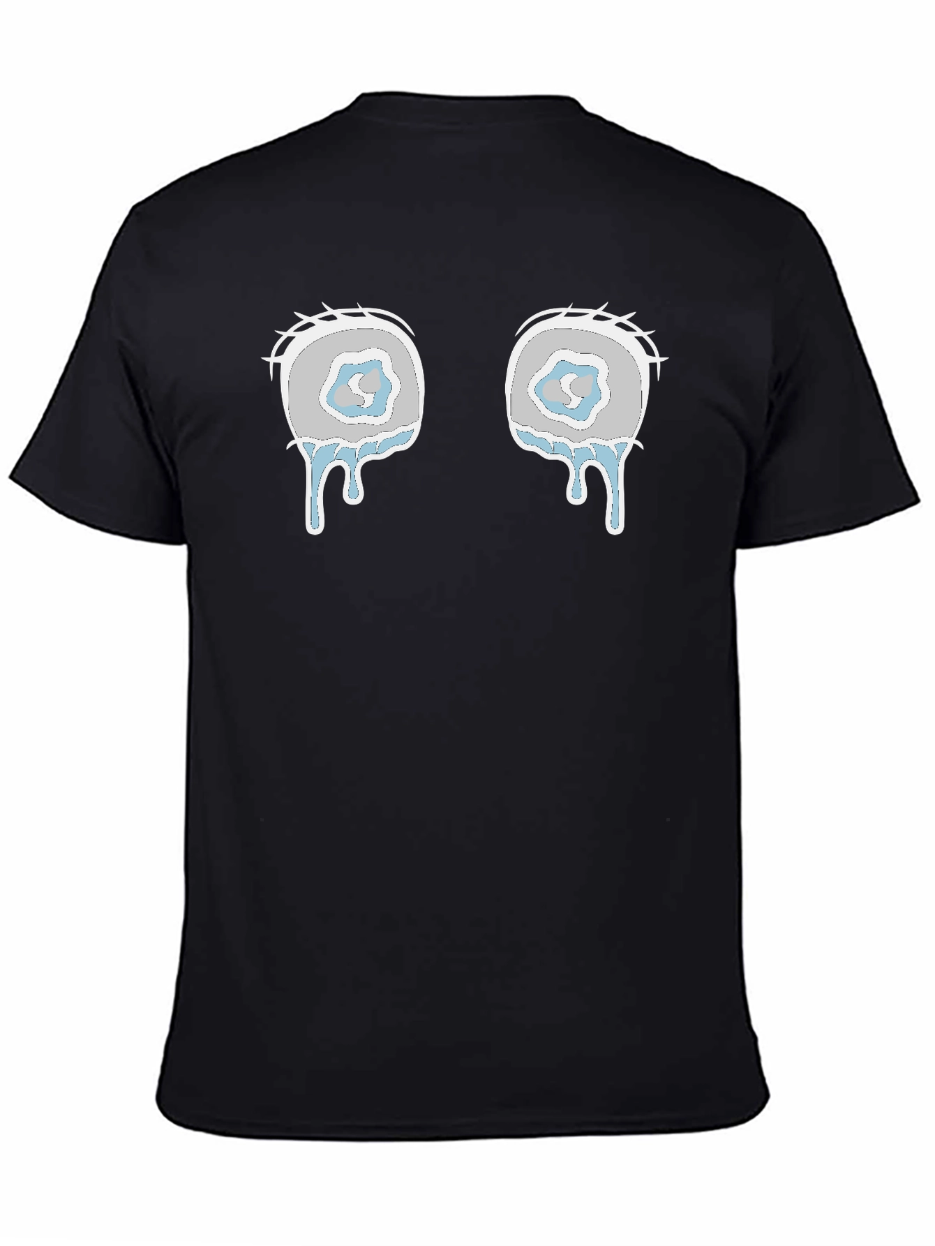 Black Teary Eyes Graphic Tee - Black Cotton Blend Shirt view 4