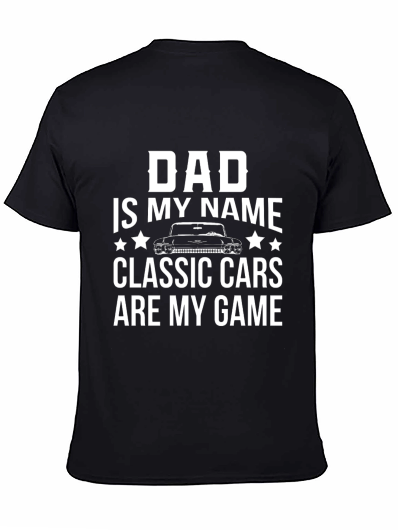 Black Dad Is My Name Classic Cars Are My Game T-Shirt view 4