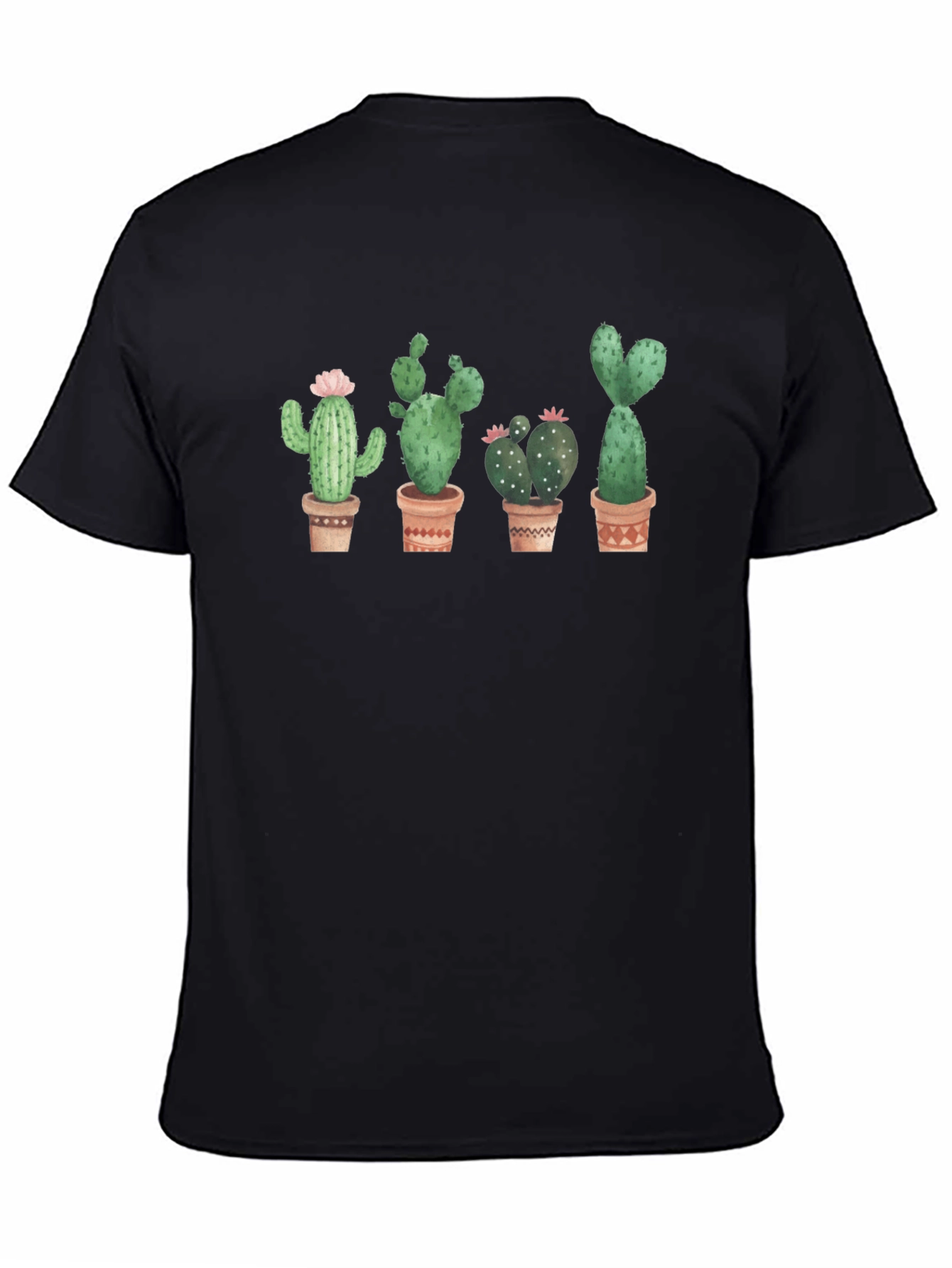 Black Cactus Plant Graphic Black T-Shirt view 4