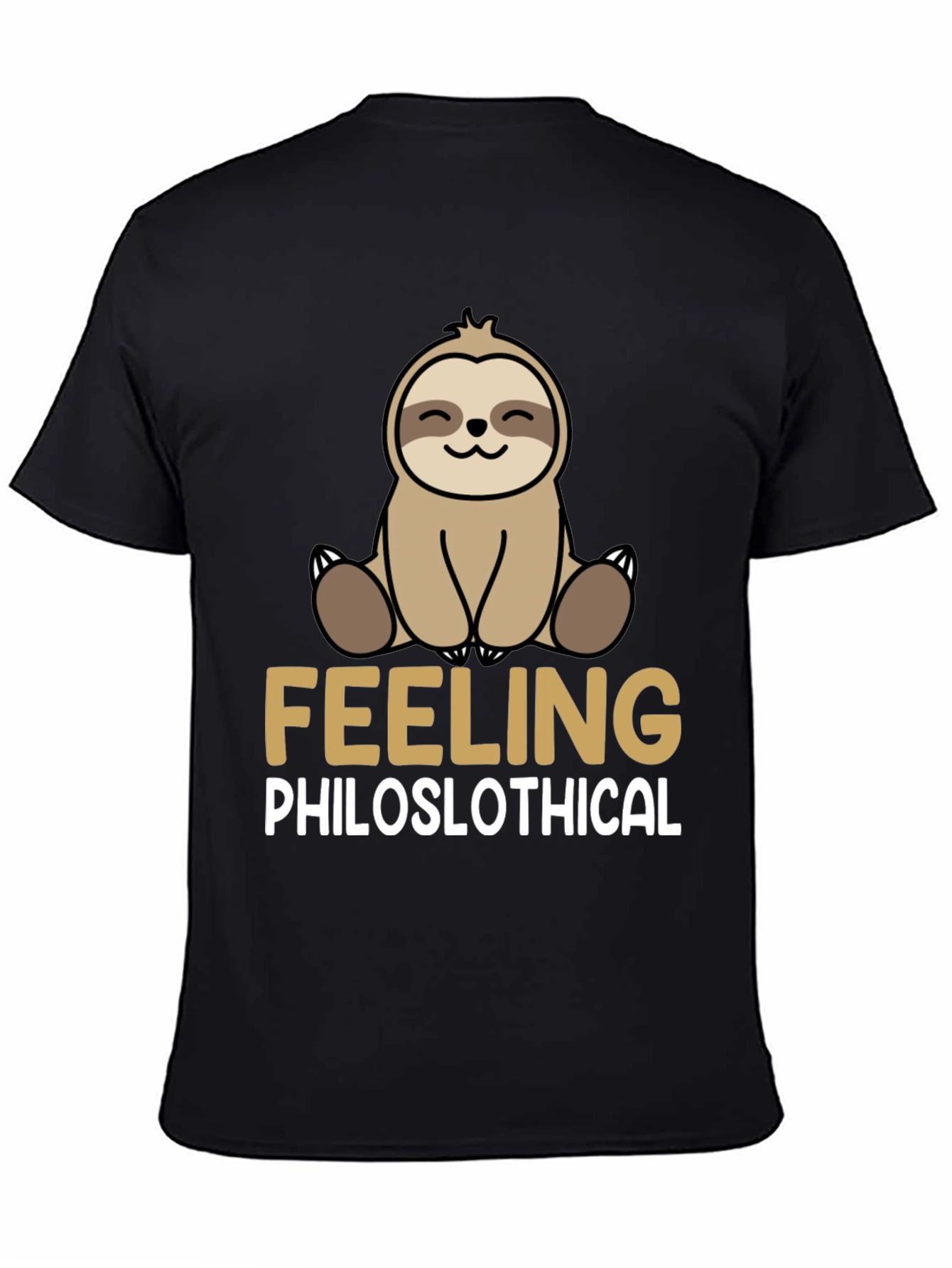 Black Philoslothical Sloth Graphic T-Shirt - Funny, Relaxed Fit view 4