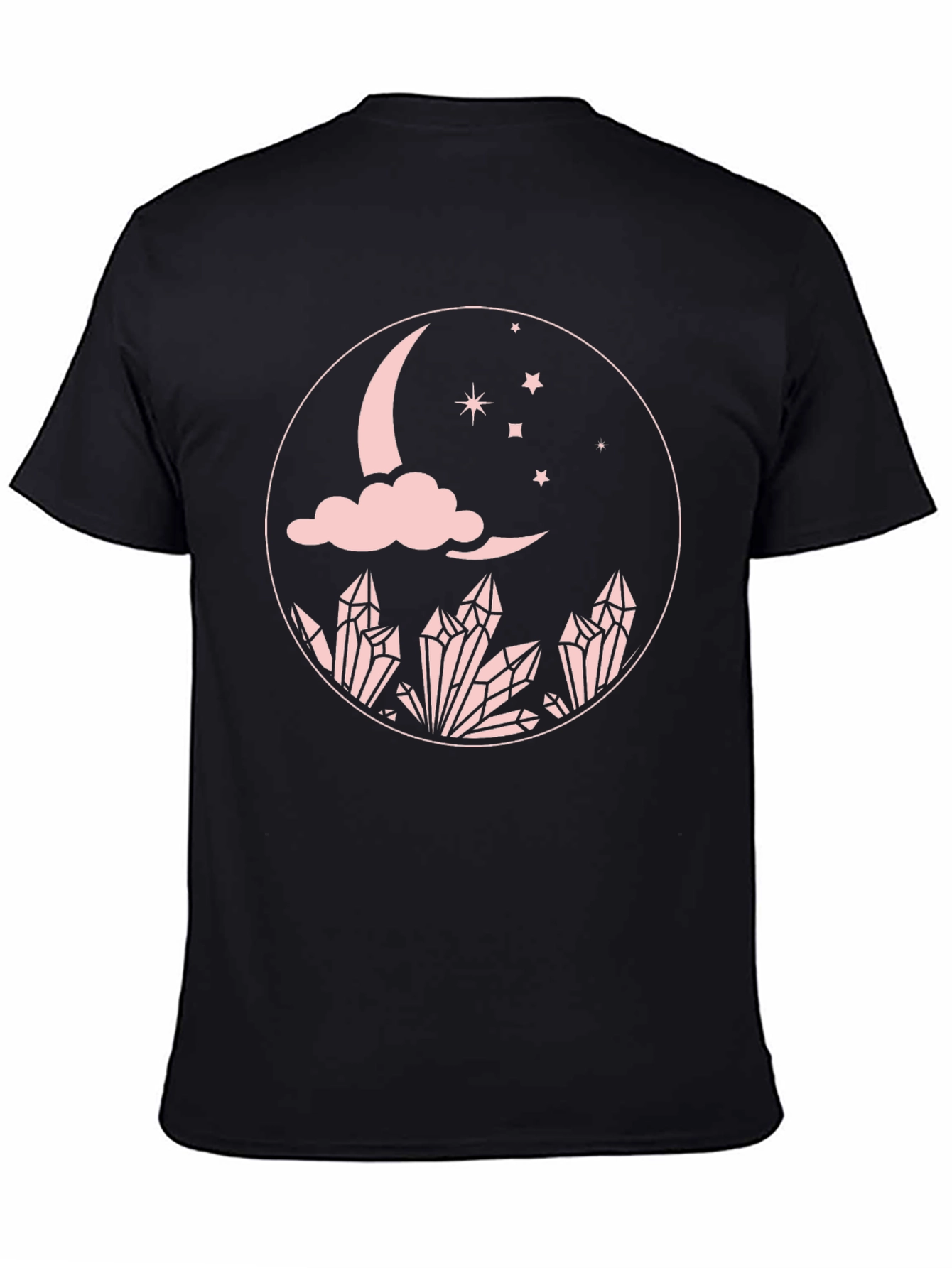 Black Moon Crystal Graphic Tee - Black Cotton Comfort Fit view 4