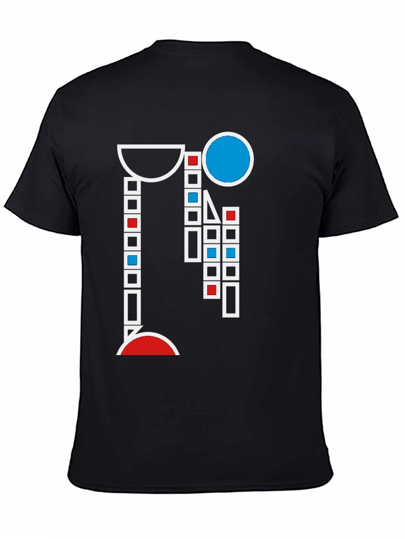 Black Abstract Geometric Graphic T-Shirt - Modern Art Style view 4