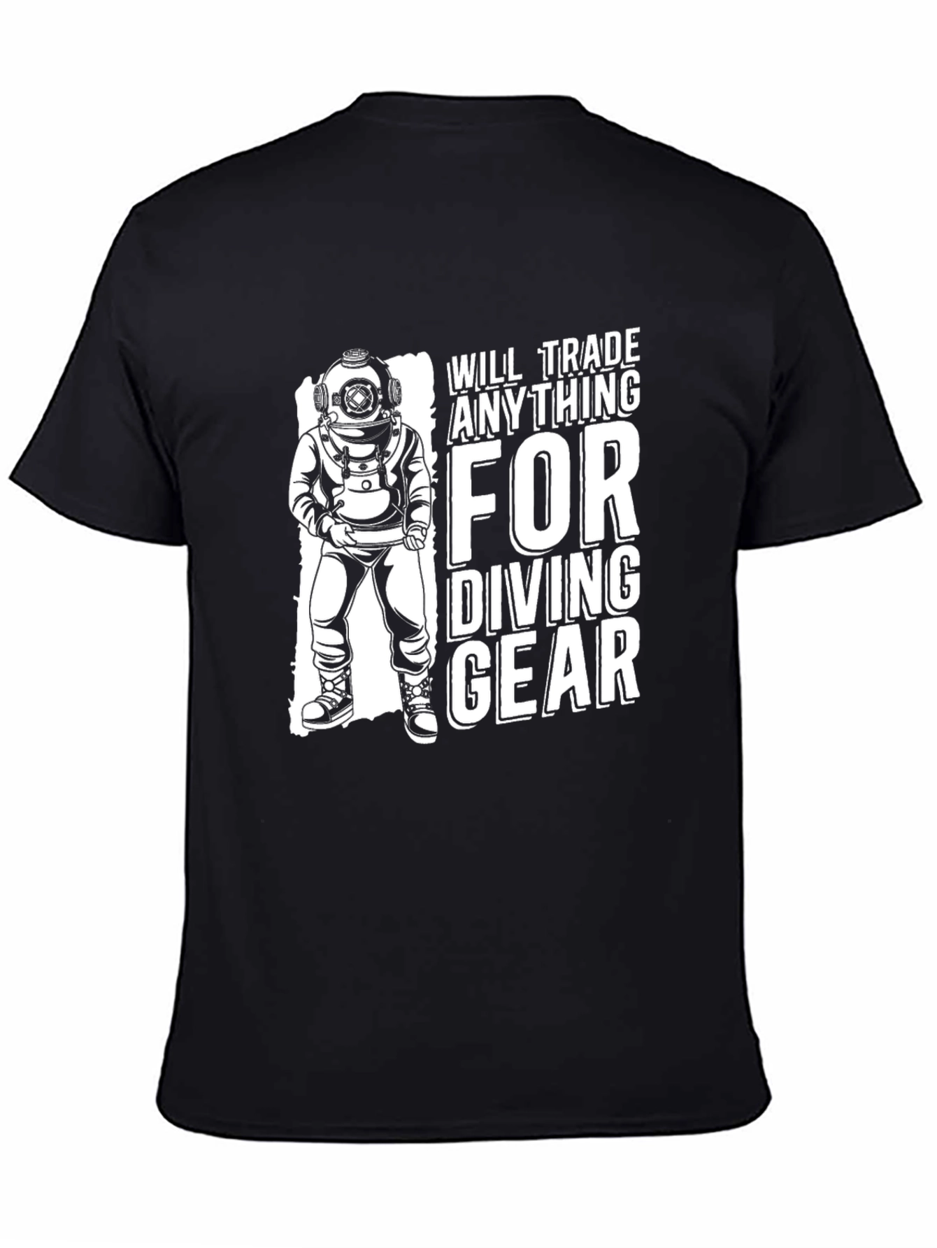 Black Diving Gear T-Shirt: Trade Anything For Diving Gear view 4