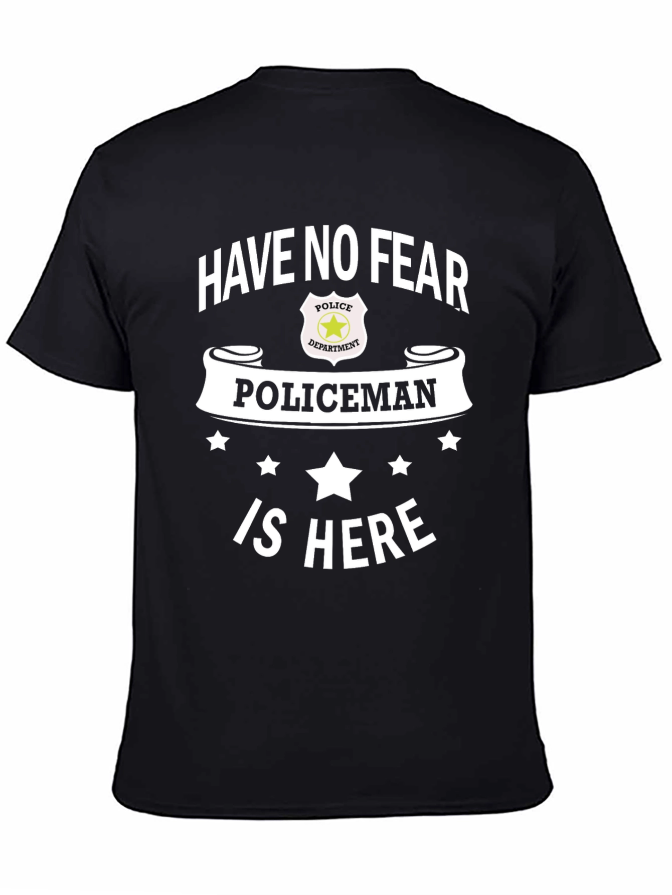 Black Have No Fear Policeman Is Here Black T-Shirt view 4