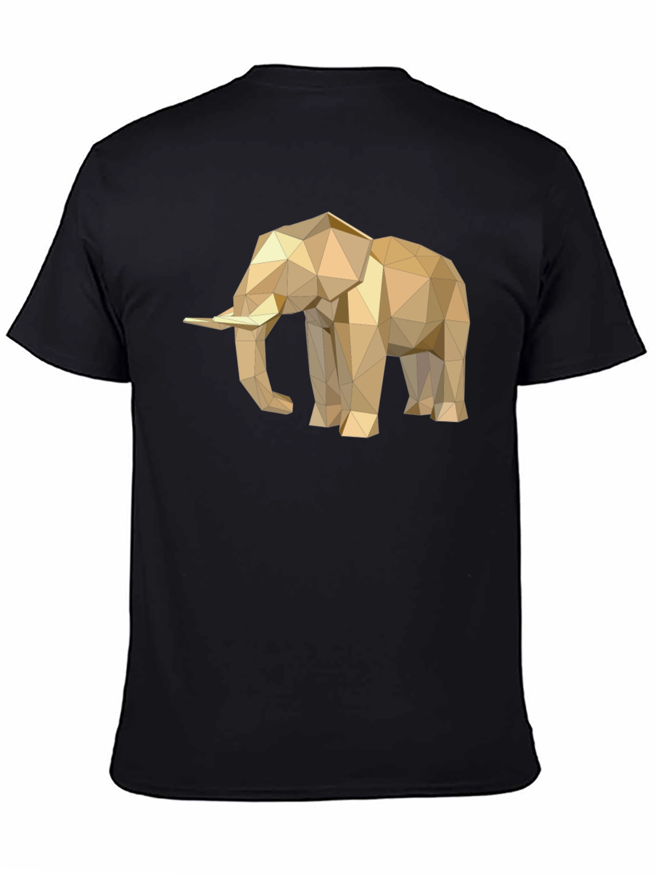 Black Geometric Elephant Tee - Modern Minimalist Design view 4