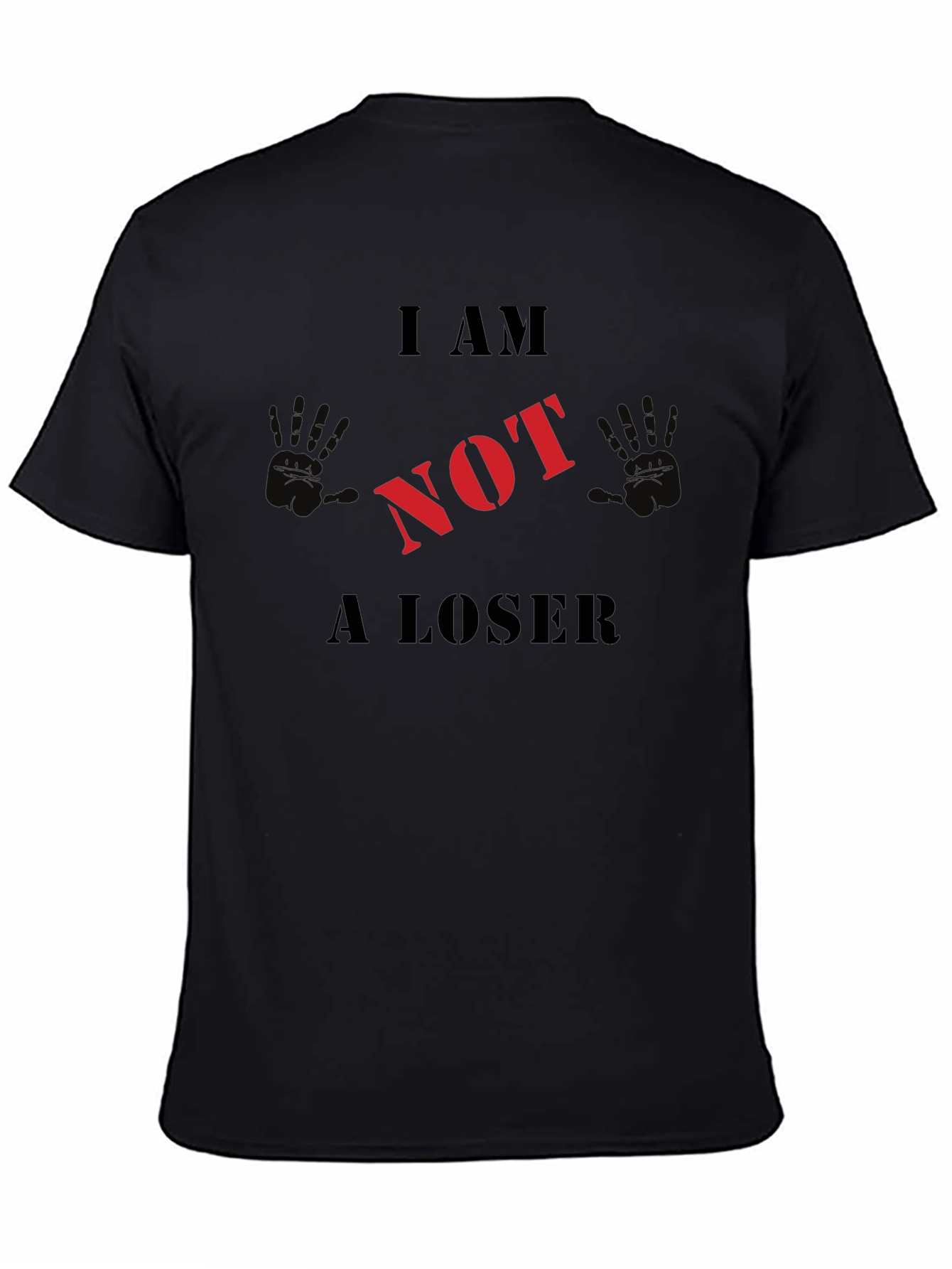 Black I AM NOT A LOSER Graphic T-Shirt view 4