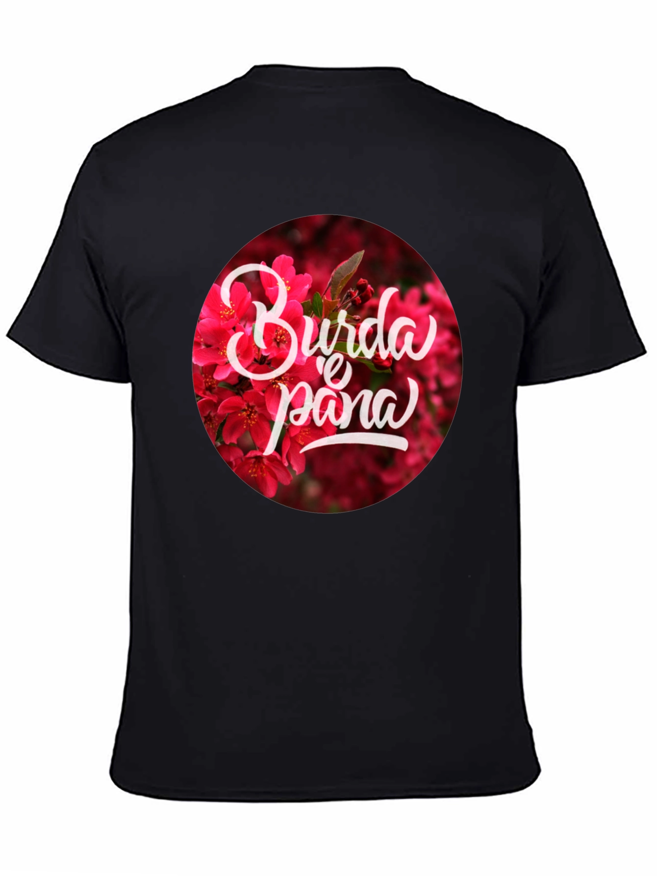 Black Floral Print Graphic T-Shirt view 4